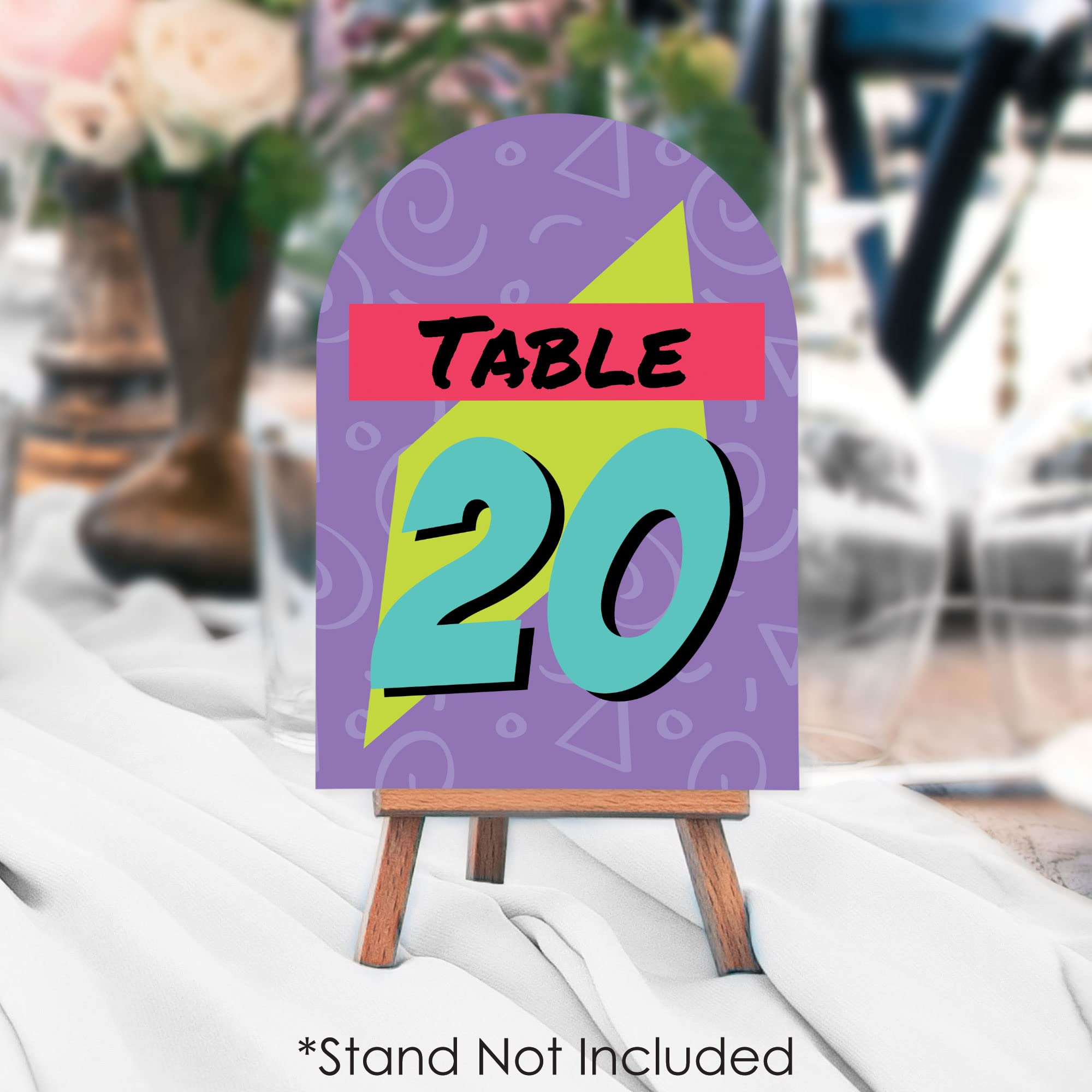 Big Dot Of Happiness 90S Throwback - 1990S Party Double-Sided 5 X 7 Inches Cards - Table Numbers - 1-20
