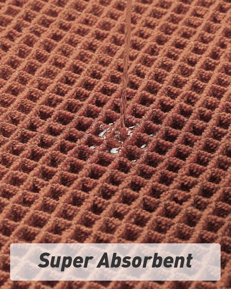 Upgraded Waffle Runner Rug Super Absorbent Non Slip Bath Mats For Bathroom Machine Washable Bathroom Runner Rug With Tassels, Id