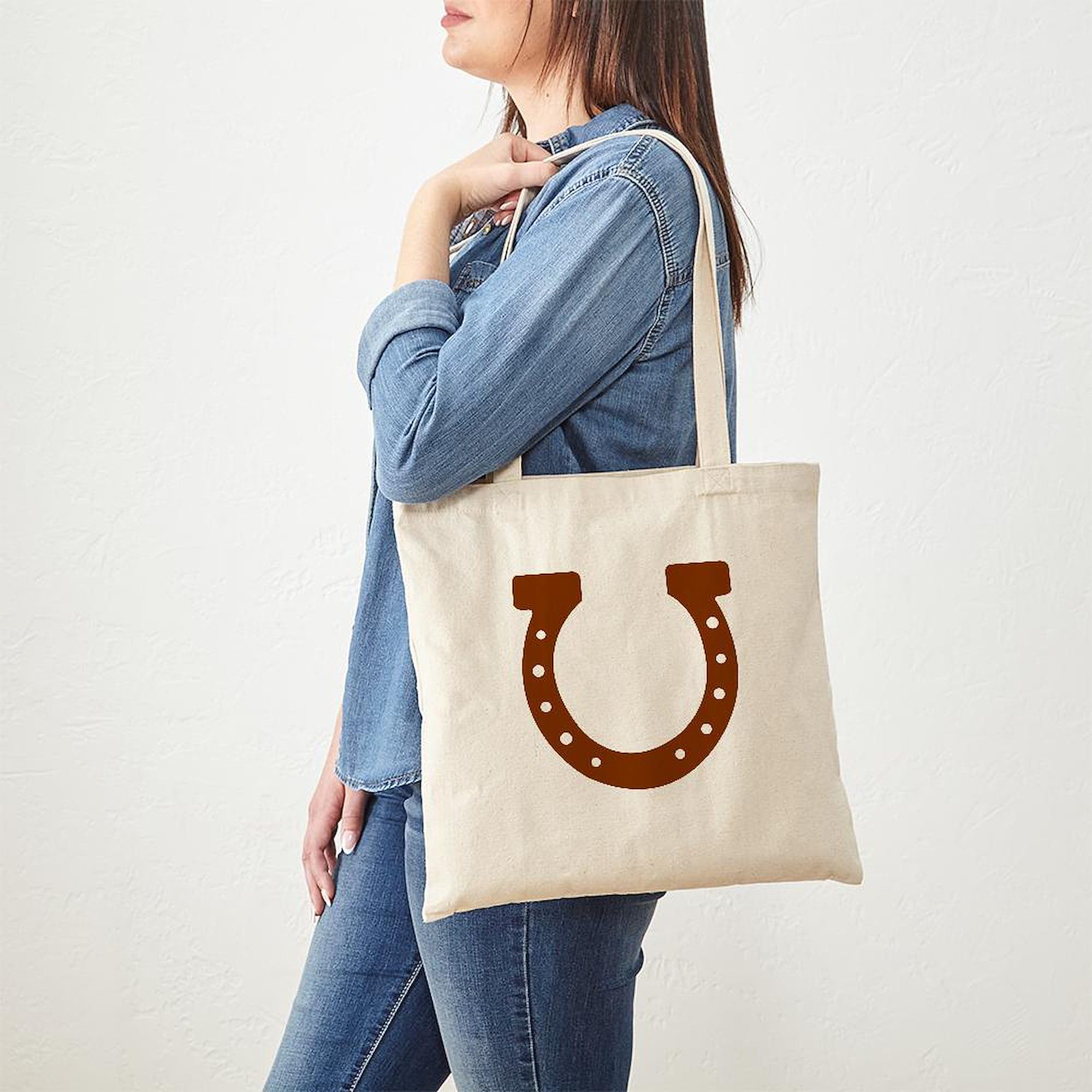 Cafepress Horseshoe Tote Bag Natural Canvas Tote Bag, Reusable Shopping Bag