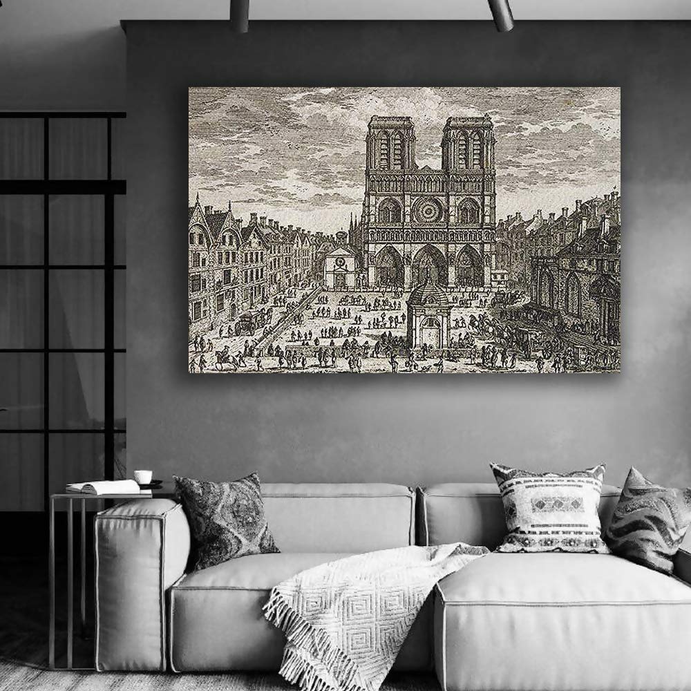 Wall26 Canvas Wall Art Memory Cath  Drale Notre Dame De Paris Home Prints Ready To Hang - 32X48 Inches