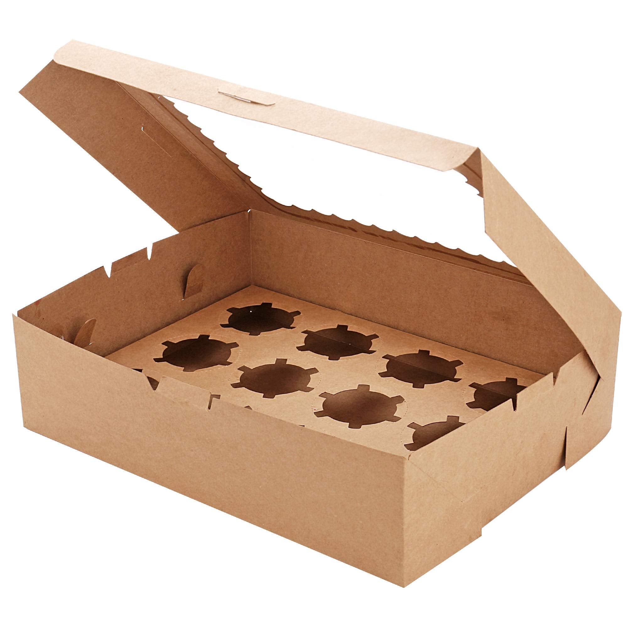 Tcoivs 6-Set Cupcake Boxes Hold 12 Standard Cupcakes, Cupcake Containers With Windows And Inserts, Cupcake Carrier, Food Grade K