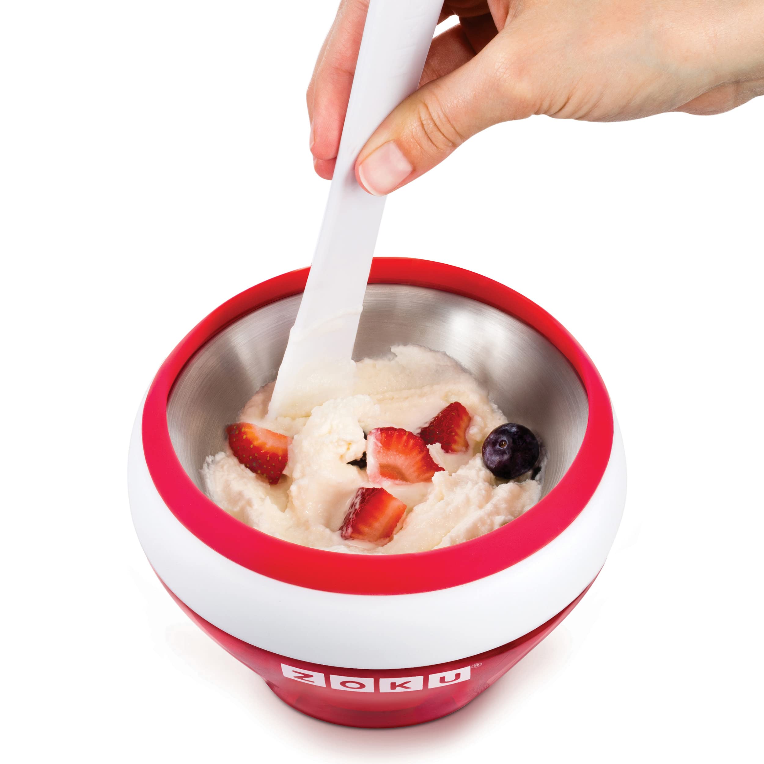 ZOKU Ice Cream Maker Bowl, Compact Soft Serve & Frozen Yogurt, BPA-free, Red, Model ZK120-RD
