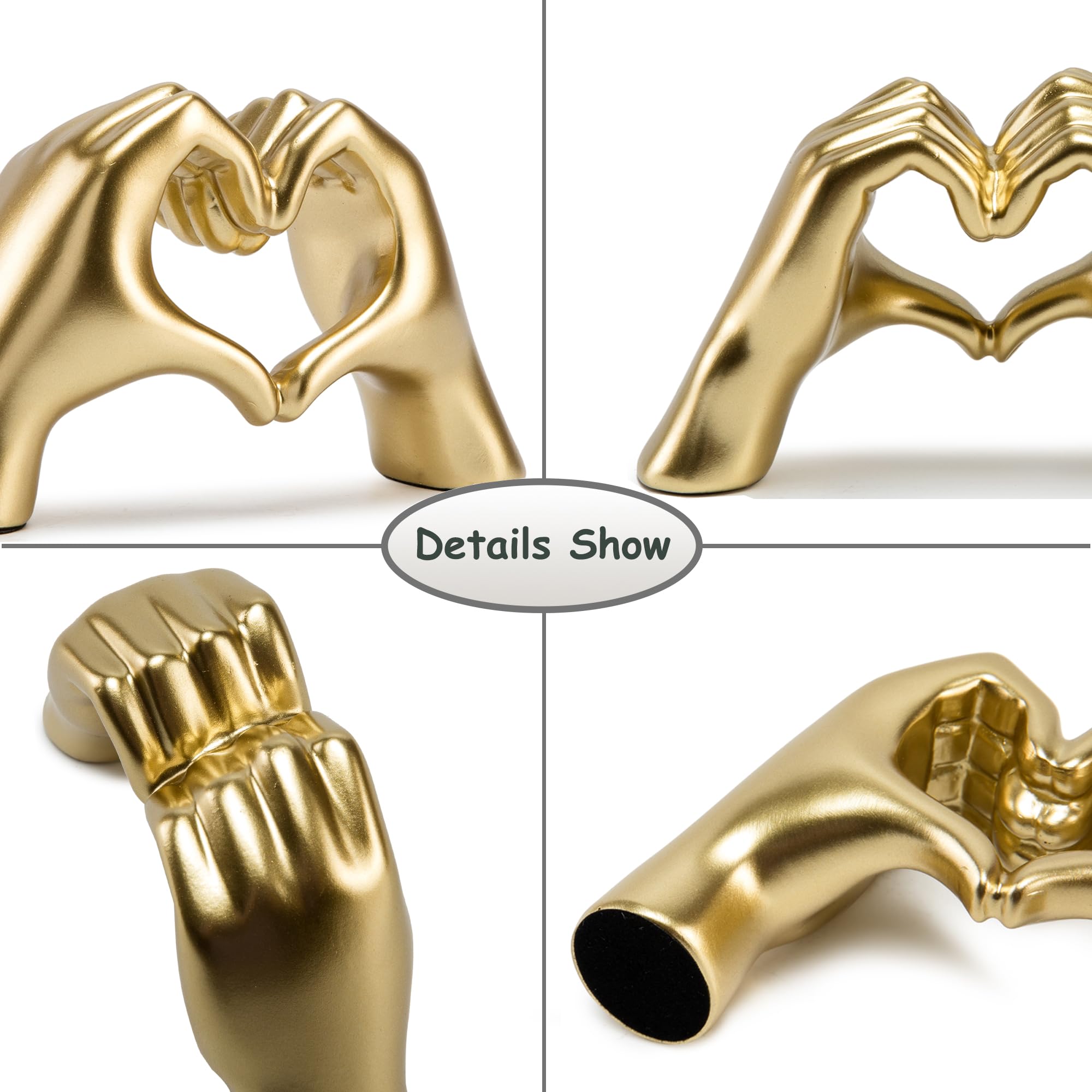 FANTESTICRYAN Medium Heart Hands Statues Hand Love Sculpture Cute Decorative Home Decor Ornaments for Living Room, Wedding, Offi