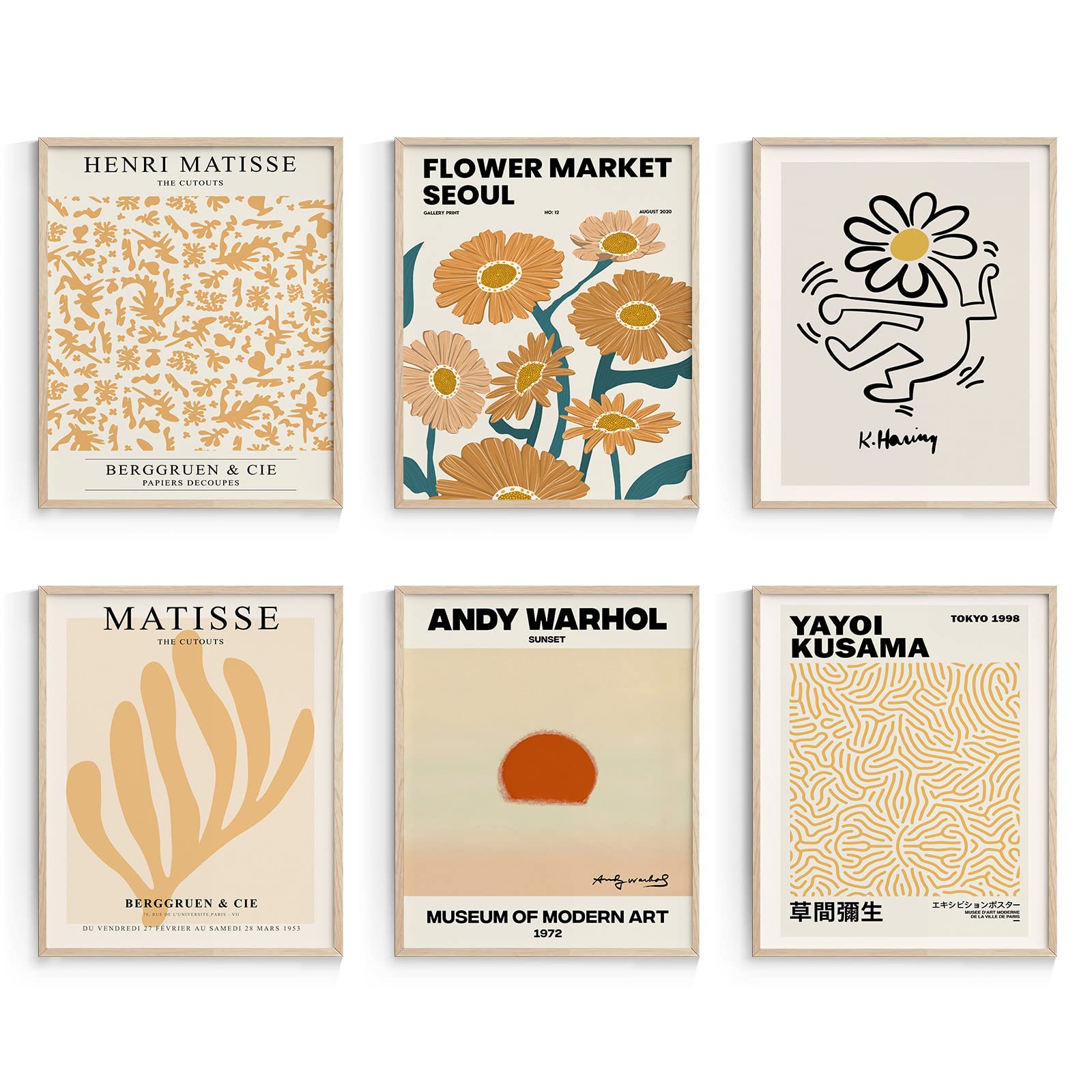 Habseligkeit Van Gogh Wall Art Prints, Flower Market Wall Art Prints, Matisse Posters For Room Aesthetic Unframed, 11X14In, Set
