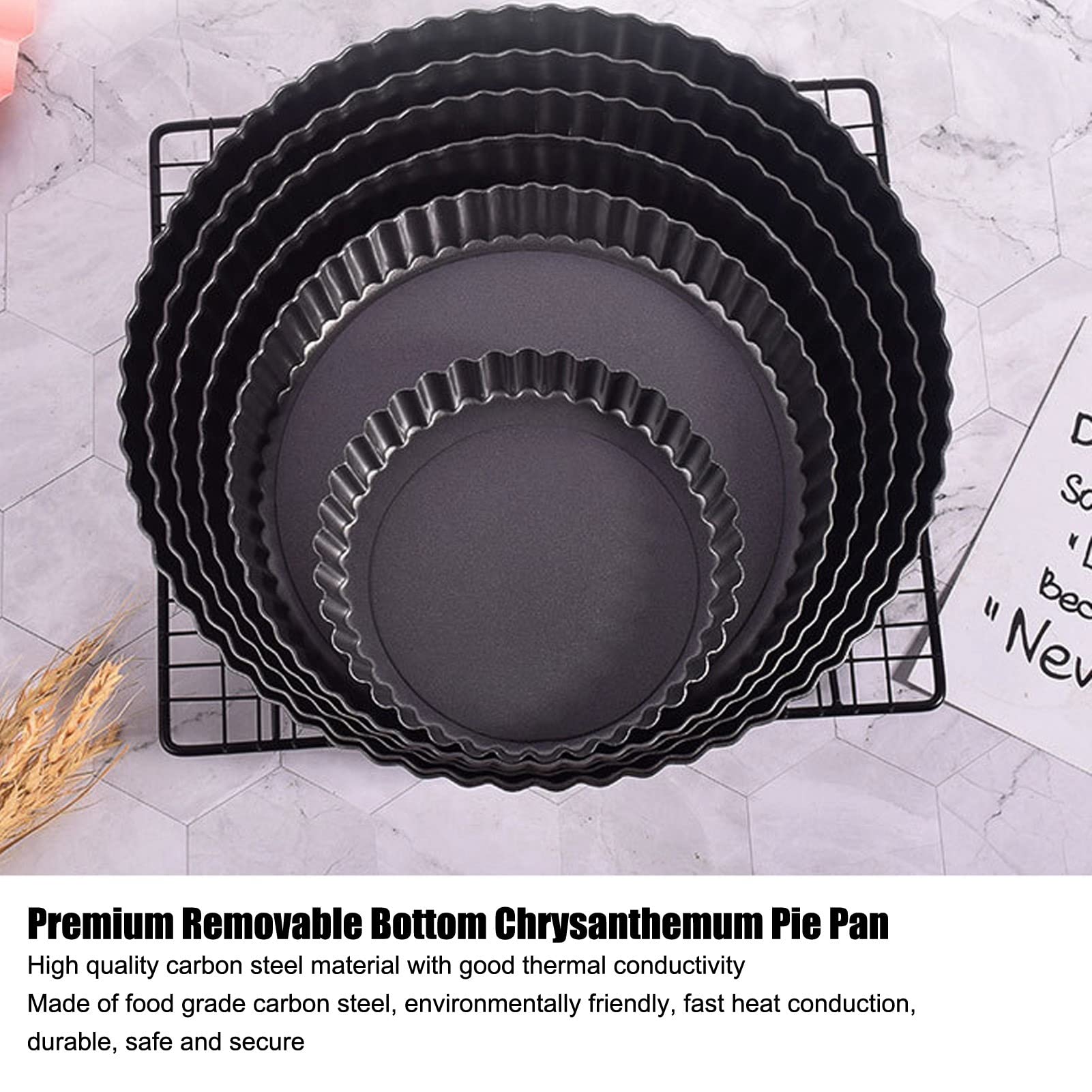Youthink Tart Pan, 12 Inch Quiche Pan Thickening Nonstick Deep Baking Dish Pie Plate With Removable Bottom For Oven Baking(13-In
