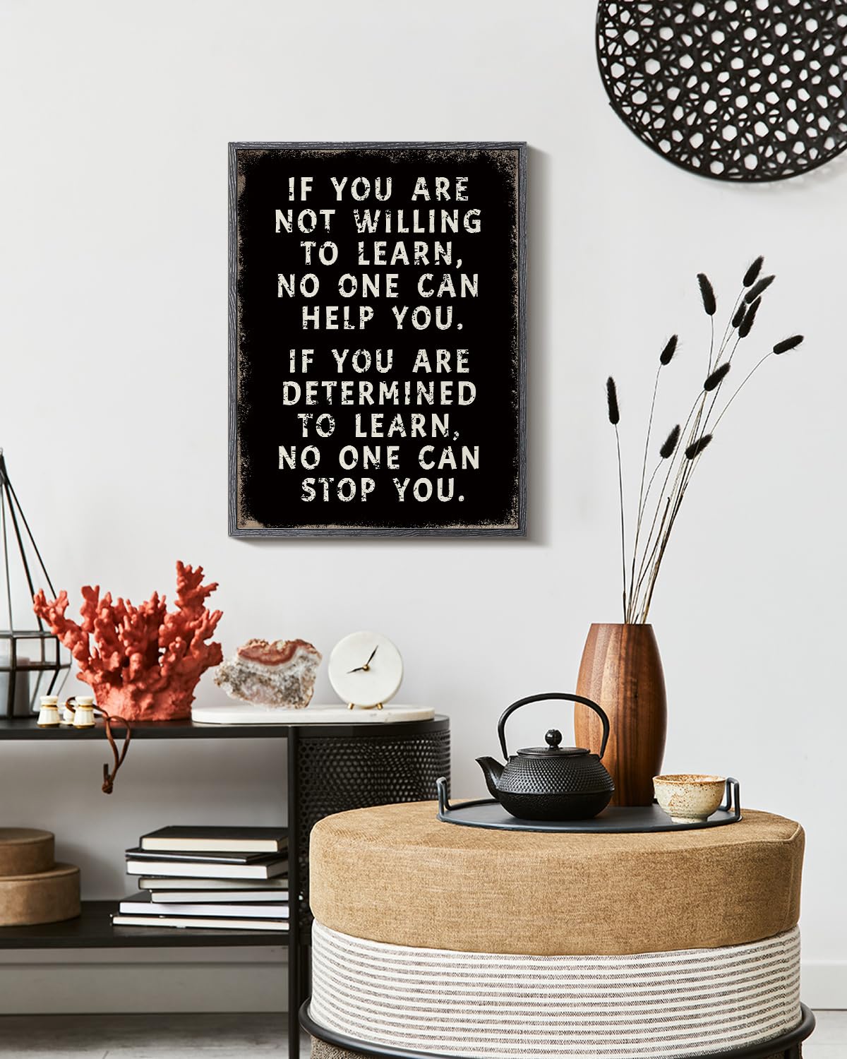 Arpeotcy Black Framed Canvas Wall Art Office Classroom Motivational Decor, Positive Quotes Pictures Wall Decor, Inspirational Gi