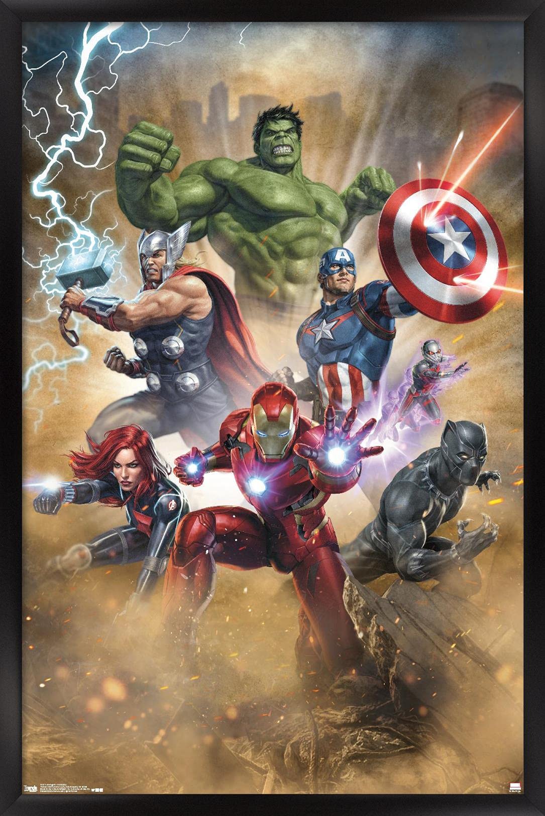 Trends International Marvel Cinematic Universe - Avengers - Fantastic Wall Poster, 22.375'' X 34'', Black Framed Version