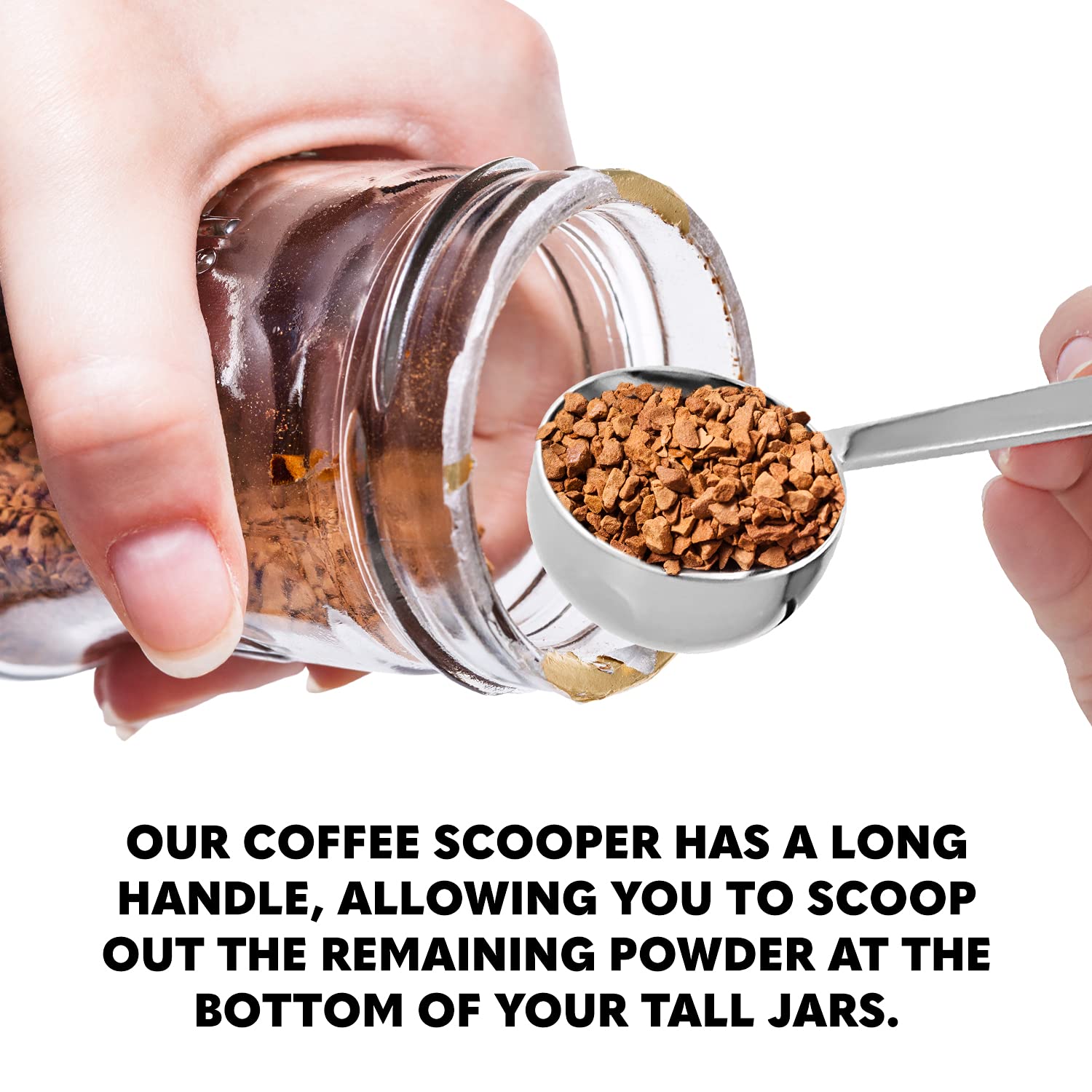Orblue Premium Coffee Scoop Set - 1 Tbsp (15Ml) & 2 Tbsp (30Ml) Measuring Tablespoon - Stainless Steel Coffee Measuring Spoon An