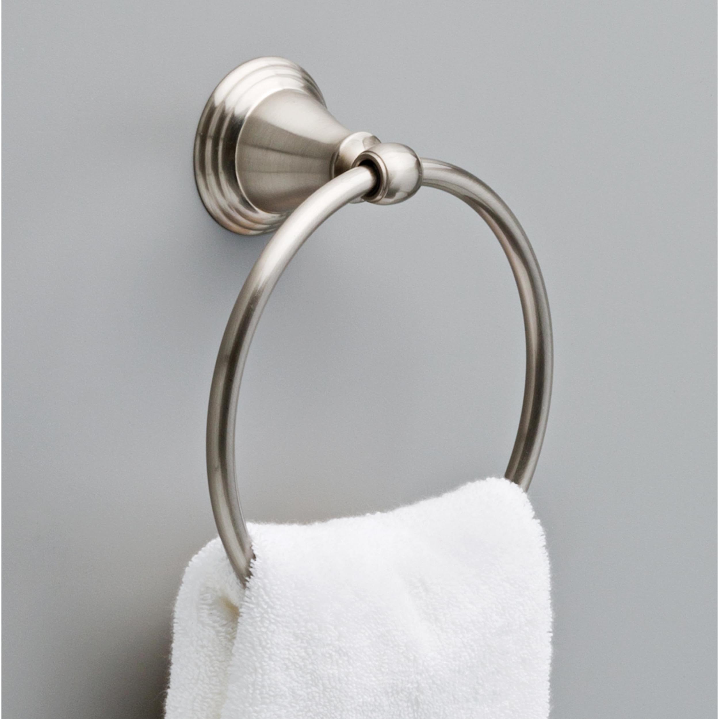 Delta 79646-Bn Windemere Towel Ring, 6.37 X 2.84 X 7.25 Inches, Spotshield Brushed Nickel