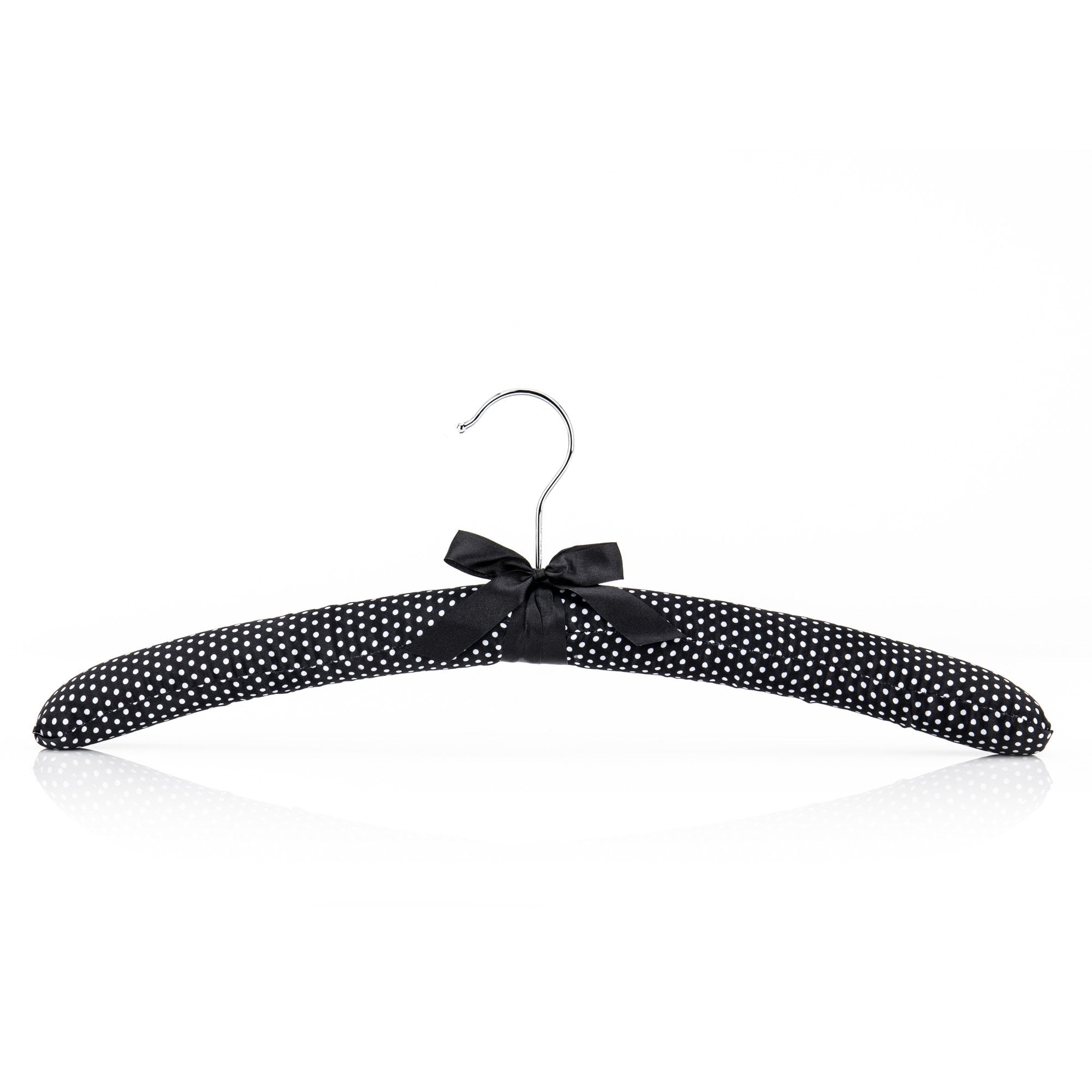 Hangerworld 5 Black And White Polka Dot 17Inch Satin Padded Top Garment Clothes Coat Hangers