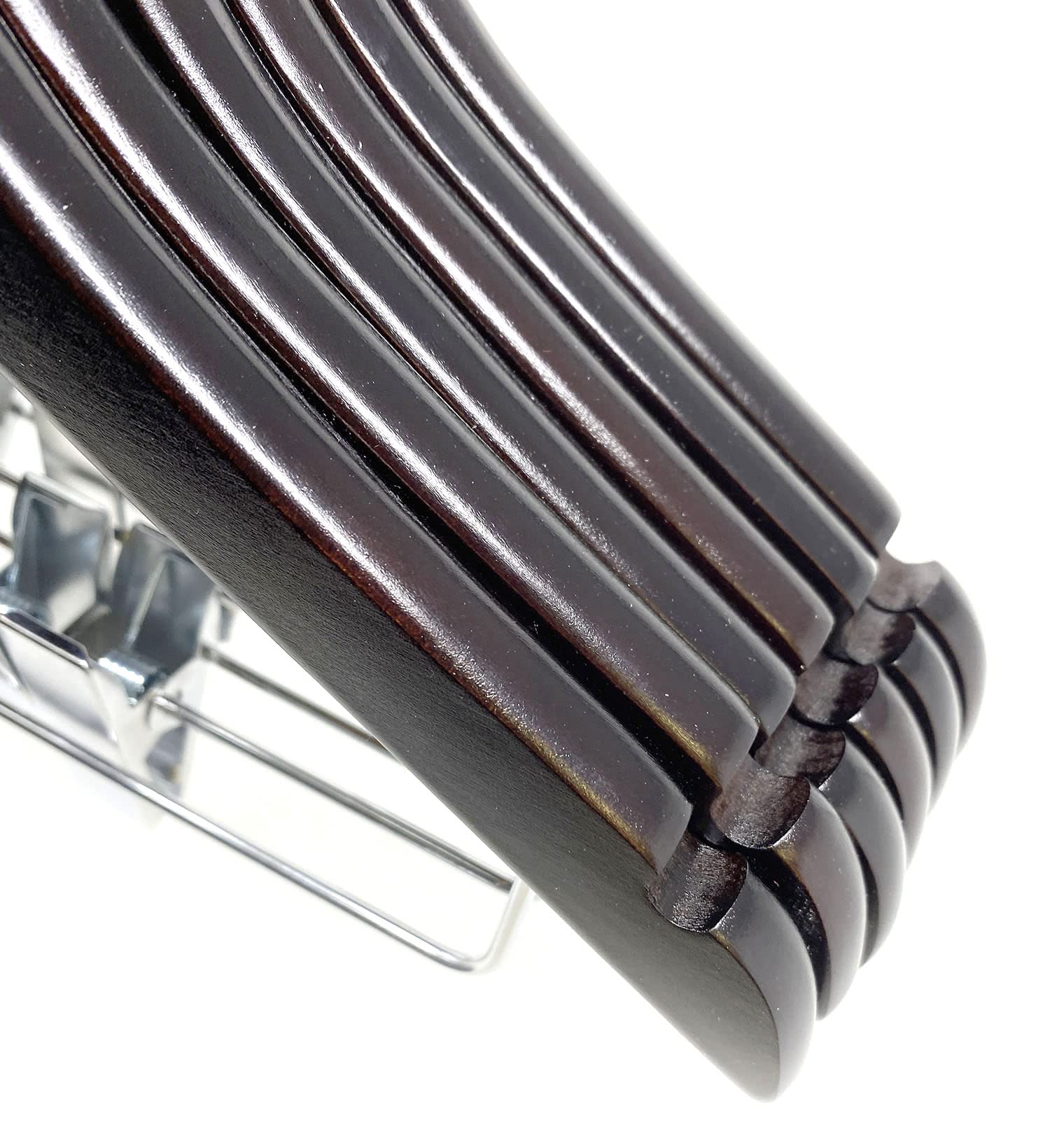 Kids Hangers With Metal Clips Pant Bar 4T-10 (Espresso Wood)