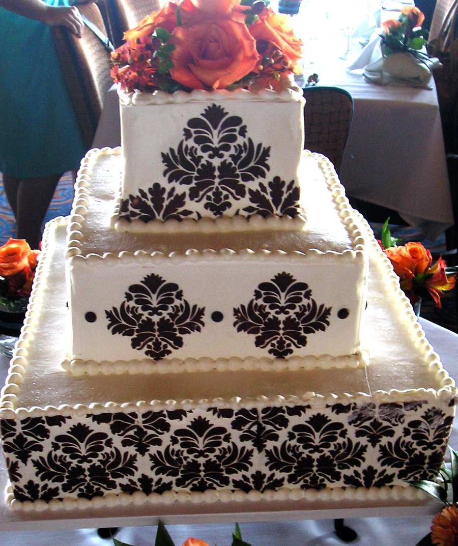 Designer Stencils Damask Cake Stencil Side (4.5''H X 12.5''W)