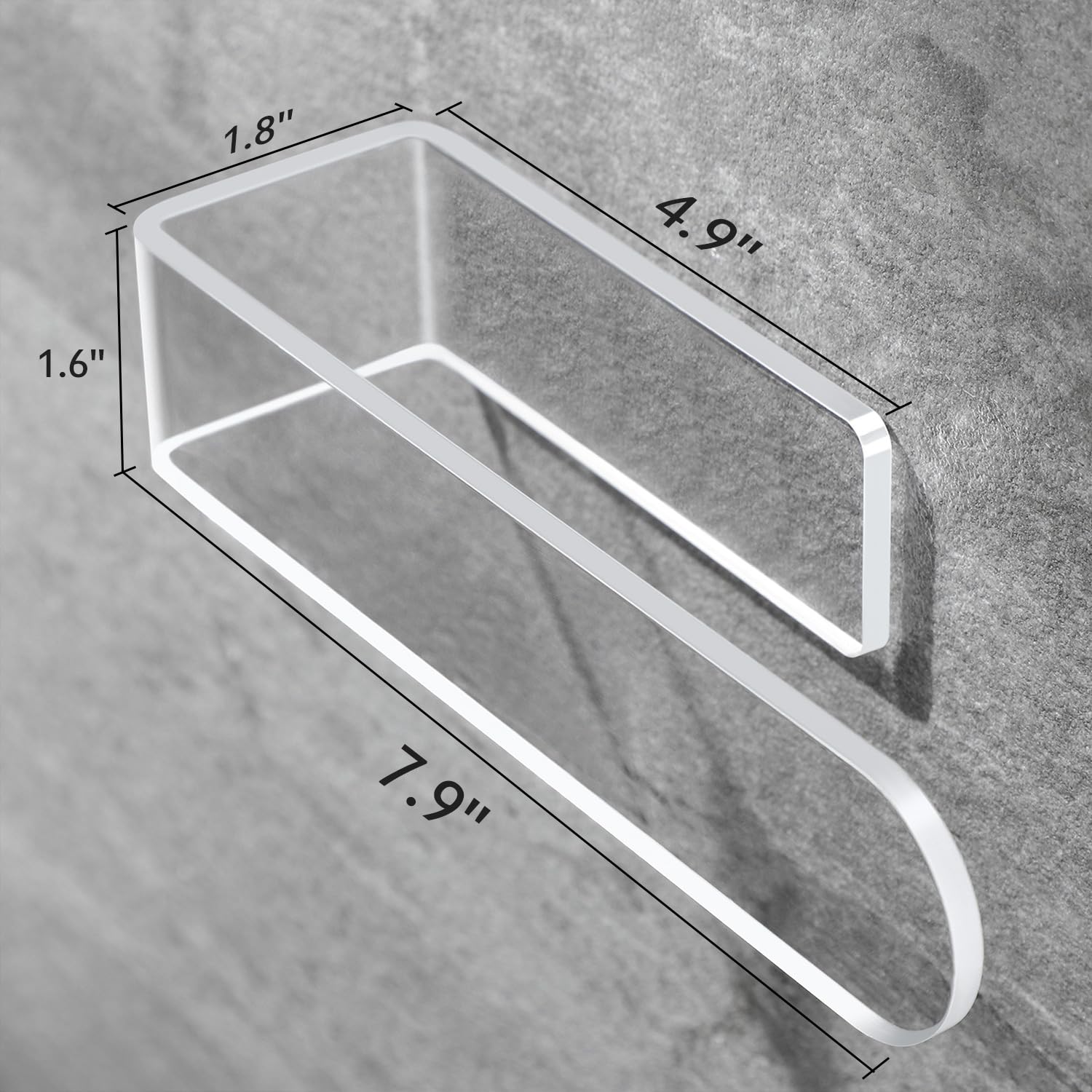 Taozun Hand Towel Holder - Clear Towel Rack For Bathroom, Adhesive Towel Bar Stick On Kitchen Wall, Acrylic Towel Rail No Drill