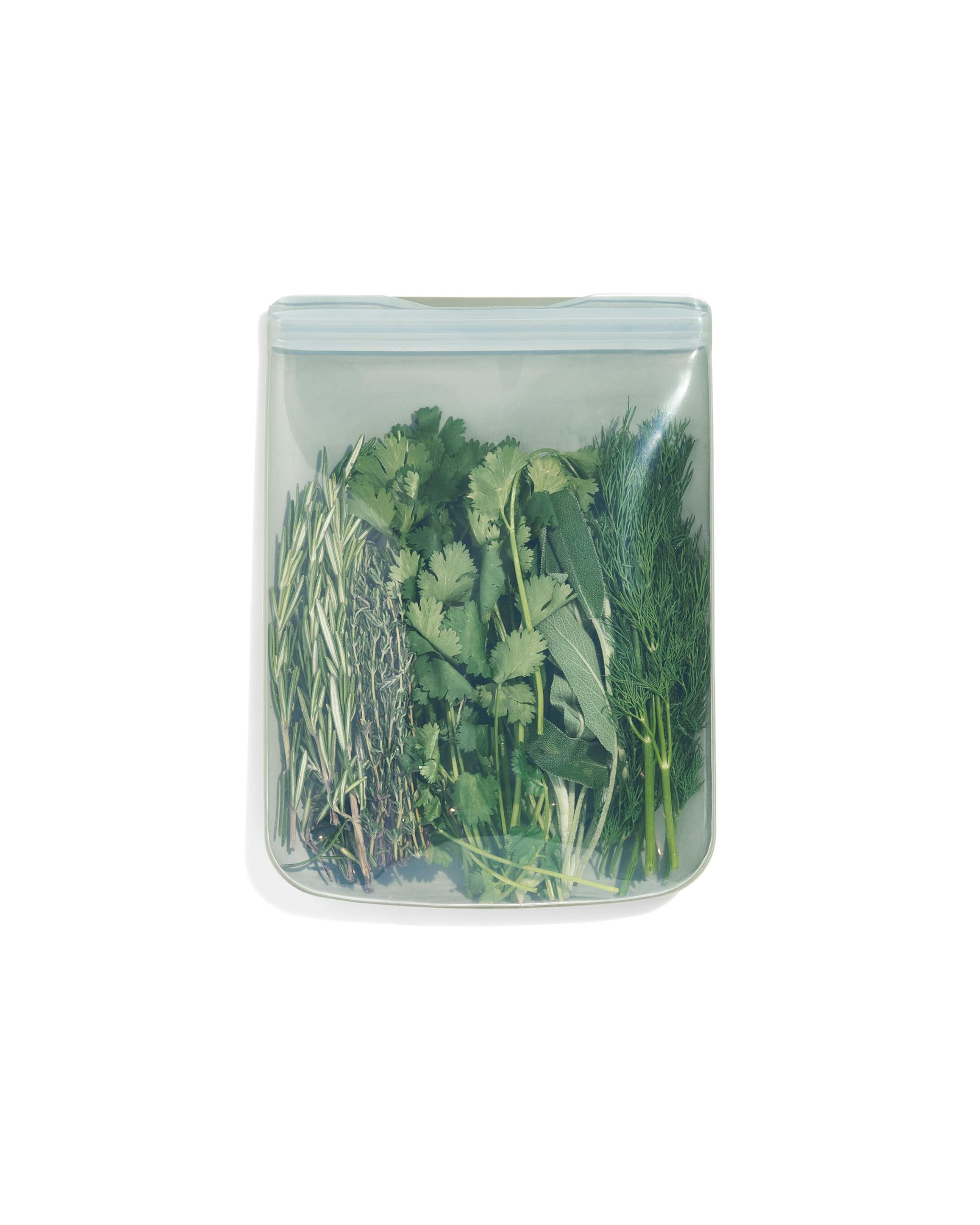 W&P Porter Silicone Reusable Storage Bag, Sandwich (46Oz Flat), Sage, Food Storage Container, Microwave And Dishwasher Safe, Eas