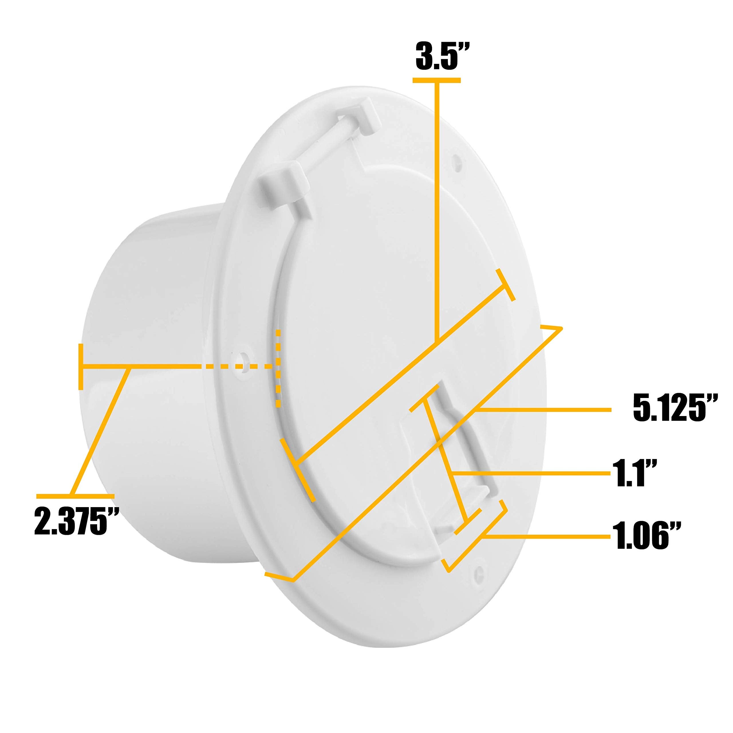 Halotronics Rv 5-Inch Round Electric Cable Hatch For 30 And 50 Amp Cords (White)