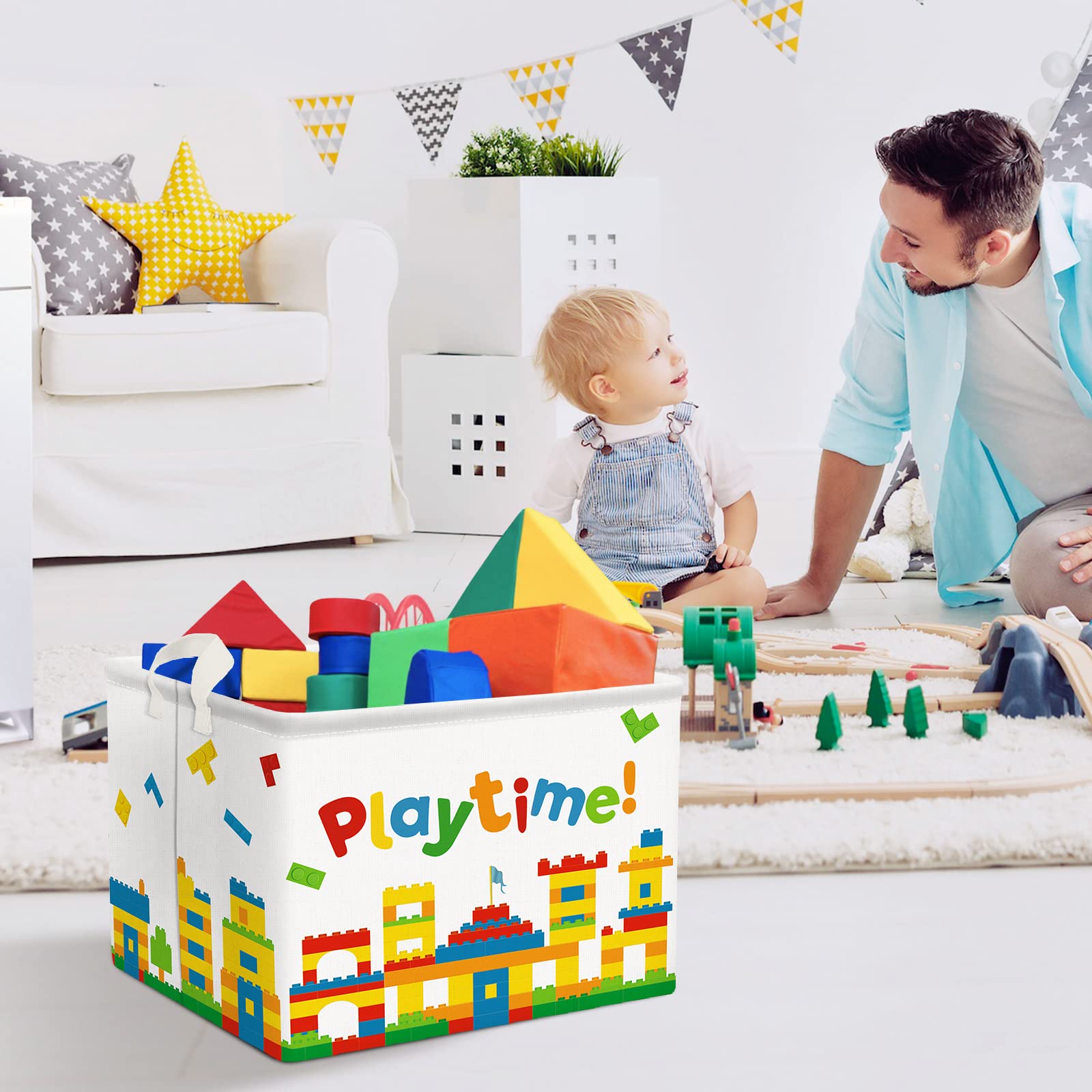 Clastyle Building Blocks Baby Toy Basket Back To School Classroom Book Shelf Basket Rectangle Clothes Towel Storage Bin For Kid