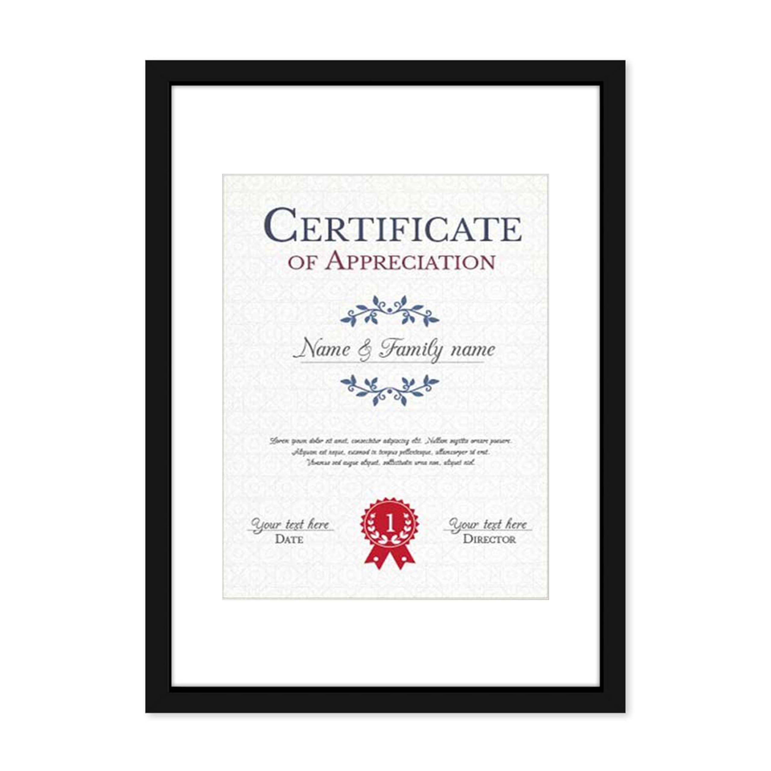 Art Street Synthetic Document A3 Wall Photo Frame For Photograph/Certificate,12 X16 Inches Matted To 8X10 Inches Black Color