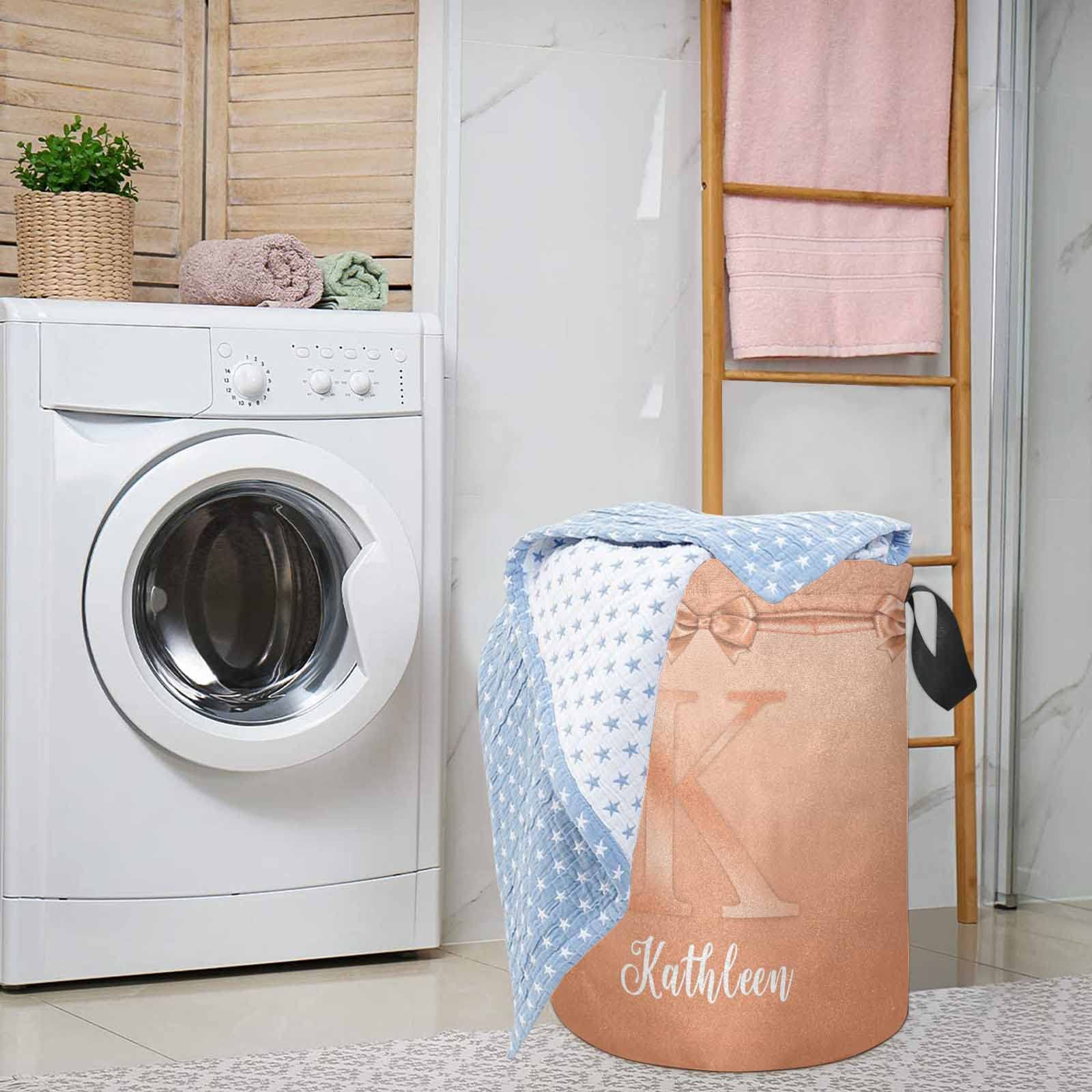 Personalized Bow Tie Laundry Basket Name Foldable Organizer Laundry Hamper With Handle Gift Baskets For Bathroom Bedroom Living
