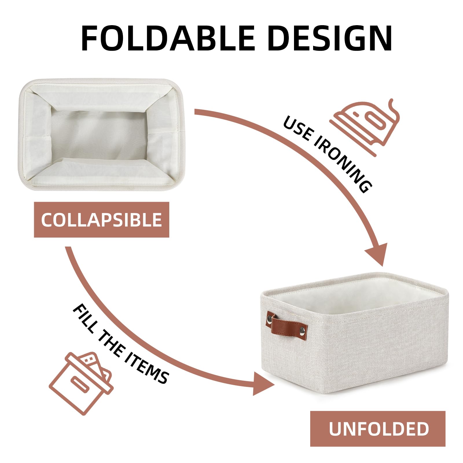 Dullemelo Fabric Storage Baskets | 11.8X7.9X5.1 Inch Small Baskets For Organizing Closet Set Of 2 Cloth Storage Baskets | Rectan