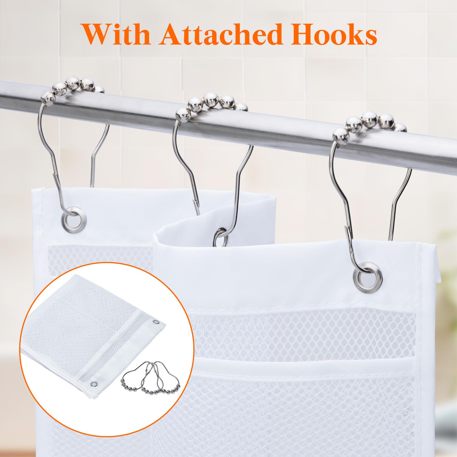 Lifewit Mesh Shower Caddy, 7 Pockets Hanging Shower Organizer With Quick Drying Mesh, Portable Space Saving Bathroom Organizer T