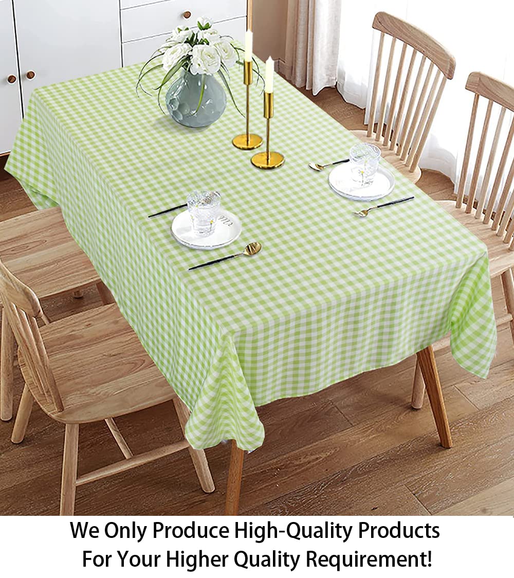 Shinybeauty Checkered Tablecloth Rectangle 54''X70'' Green And White Buffalo Plaid Tablecloths Gingham Table Cover Green Table C