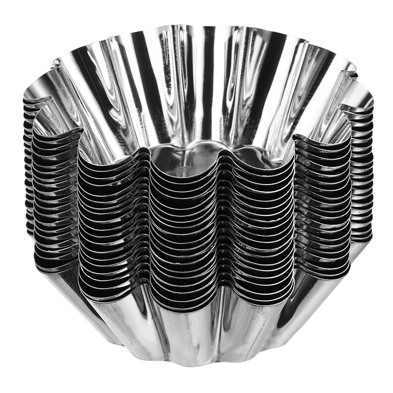 uxcell 30pcs Cupcake Mold, Stainless Steel Mini Cupcake Cake Pans Baking Tool for Cupcakes, Mini Cake, Desserts, Pudding, Flower