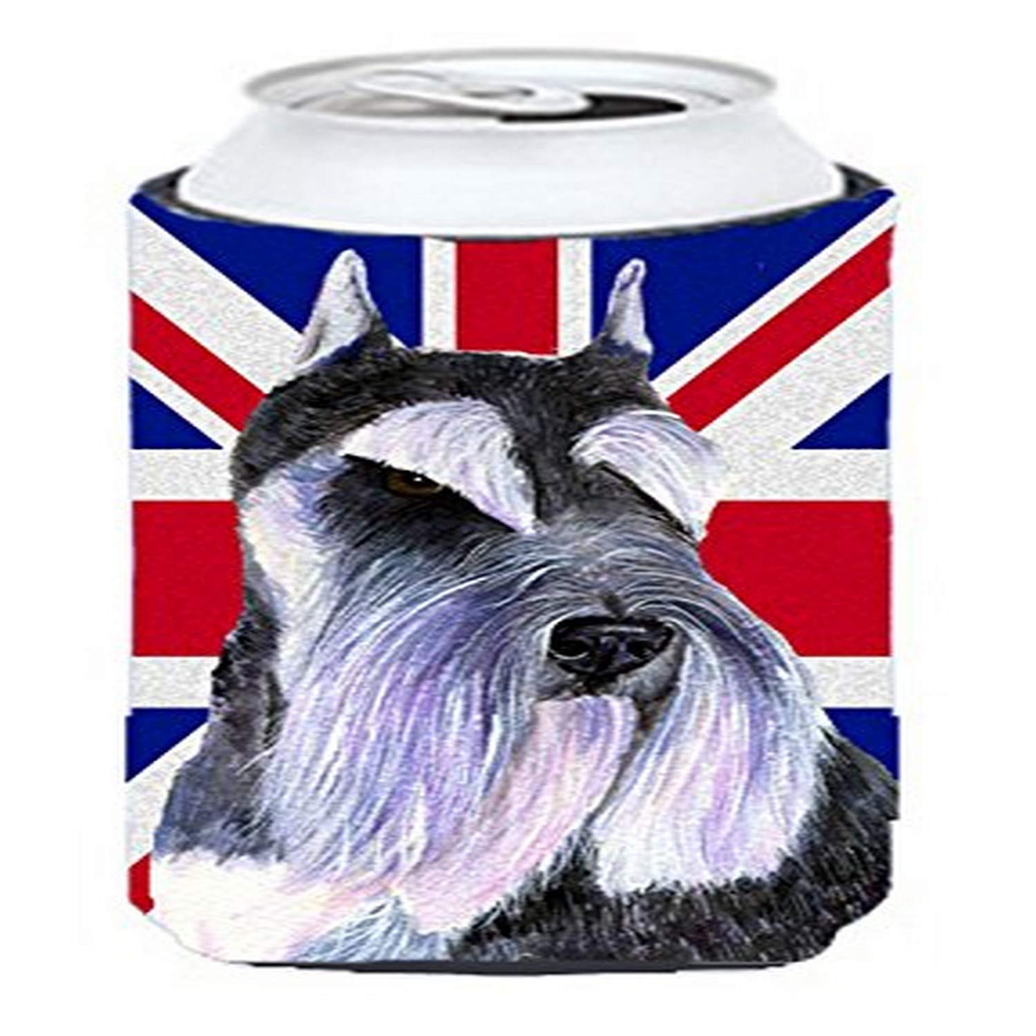 Caroline'S Treasures Ss4919Tbc Schnauzer With English Union Jack British Flag Tall Boy Hugger Can Cooler Sleeve Hugger Machine W