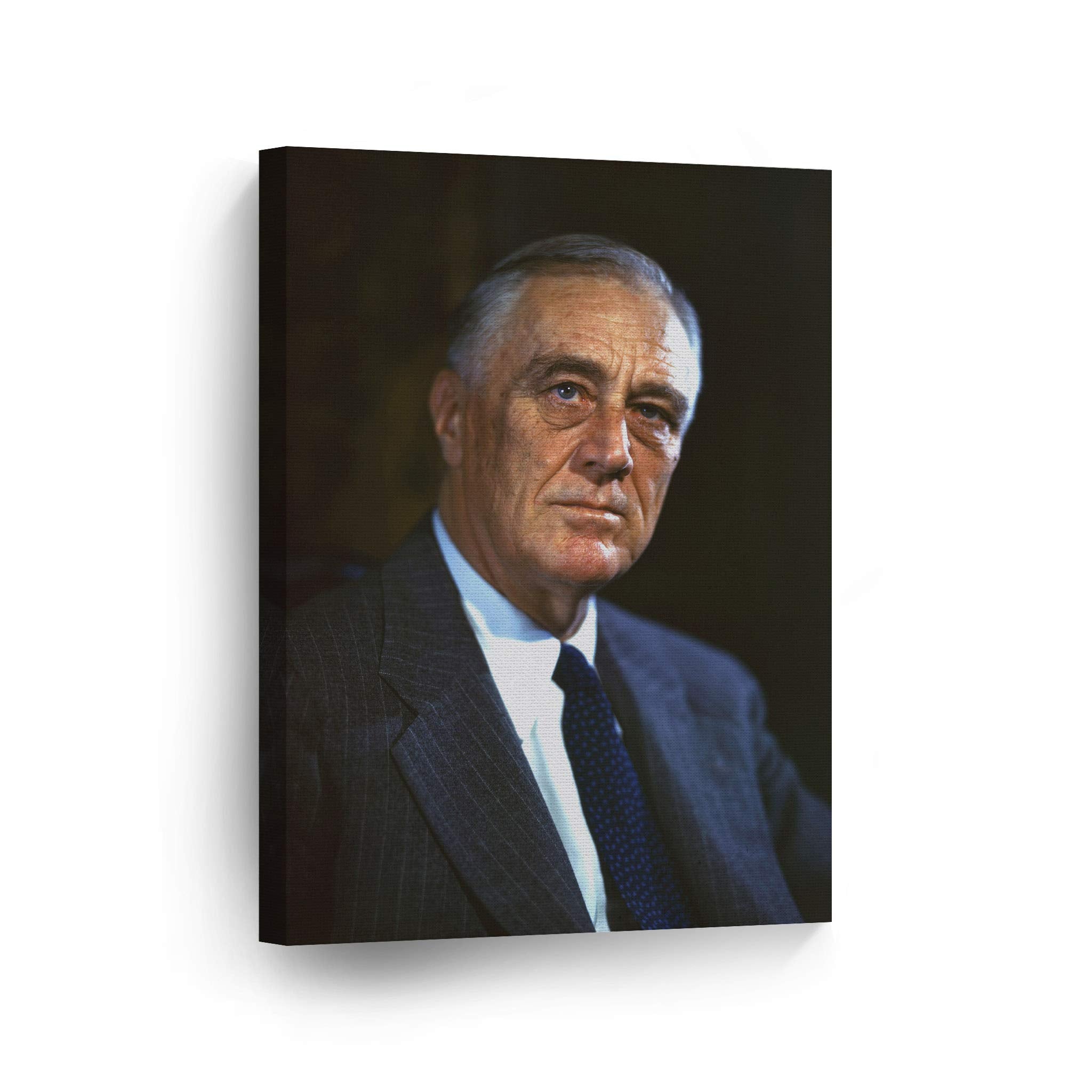 Smile Art Design 32Nd President Of The United States Of America Franklin Delano Roosevelt Portrait Canvas Wall Art Print America