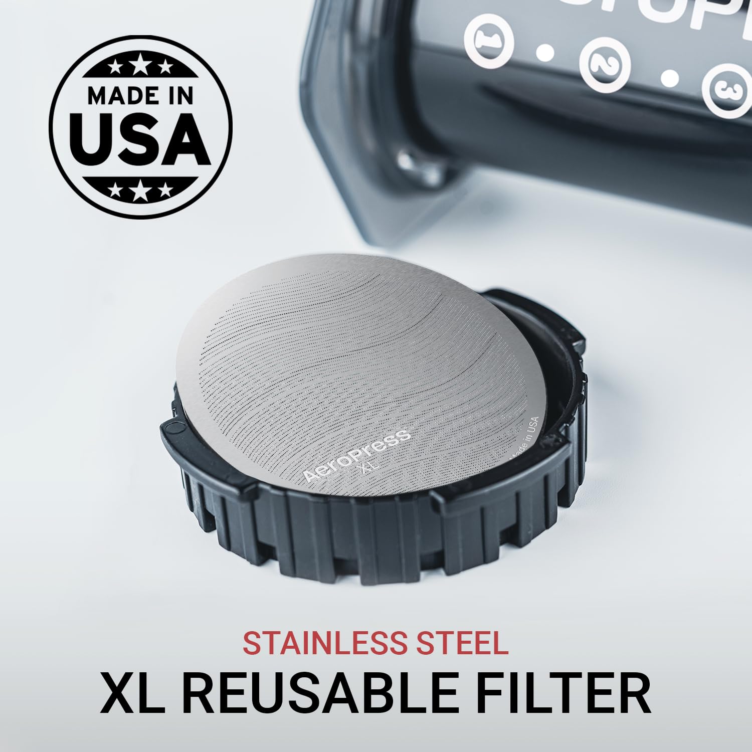 Aeropress Xl Stainless Steel Reusable Filter, Aeropress Metal Filter, Premium 316 Stainless Steel Filter For Aeropress Xl Coffee