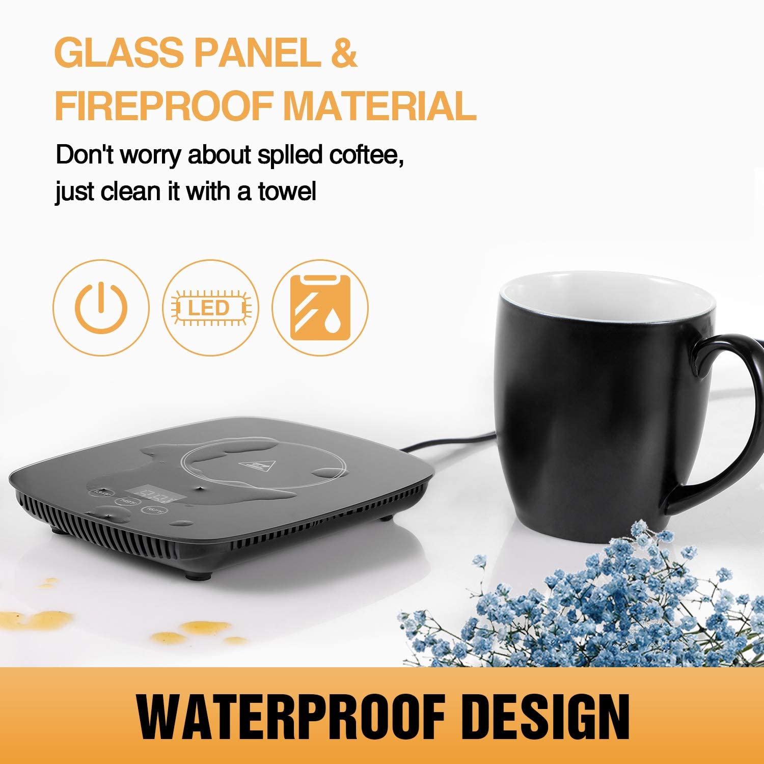 Yeosen Coffee Mug Warmer,Upgrade Coffee Cup Warmer With 3 Temperature Setting, Adjustable Temperature Beverage Warmer With Auto