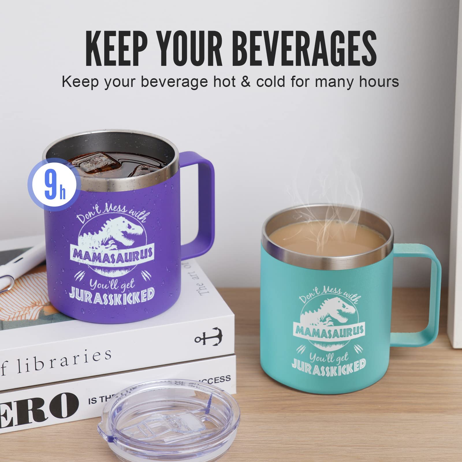 Nowwish Gifts For Mom From Daughter Son, Mamasaurus Coffee Mug, Birthday Gifts For Mom Women, Mother-In-Law, New Mom