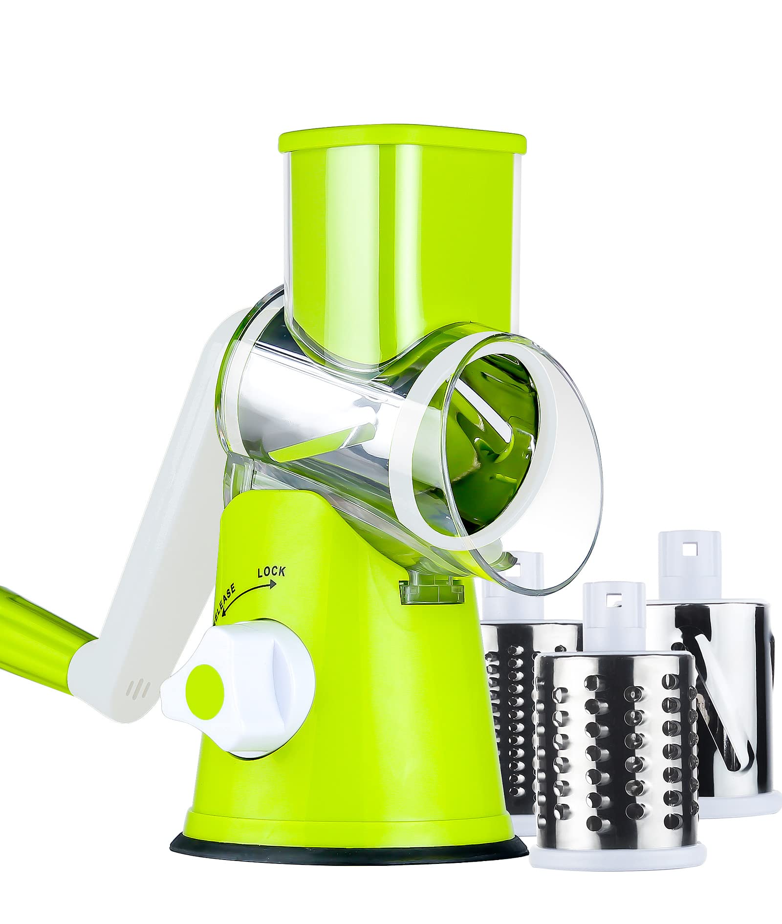 Ancevsk Rotary Cheese Grater Shredder, Speed Kitchen Manual Round Mandolin Slicer Safe Grinder