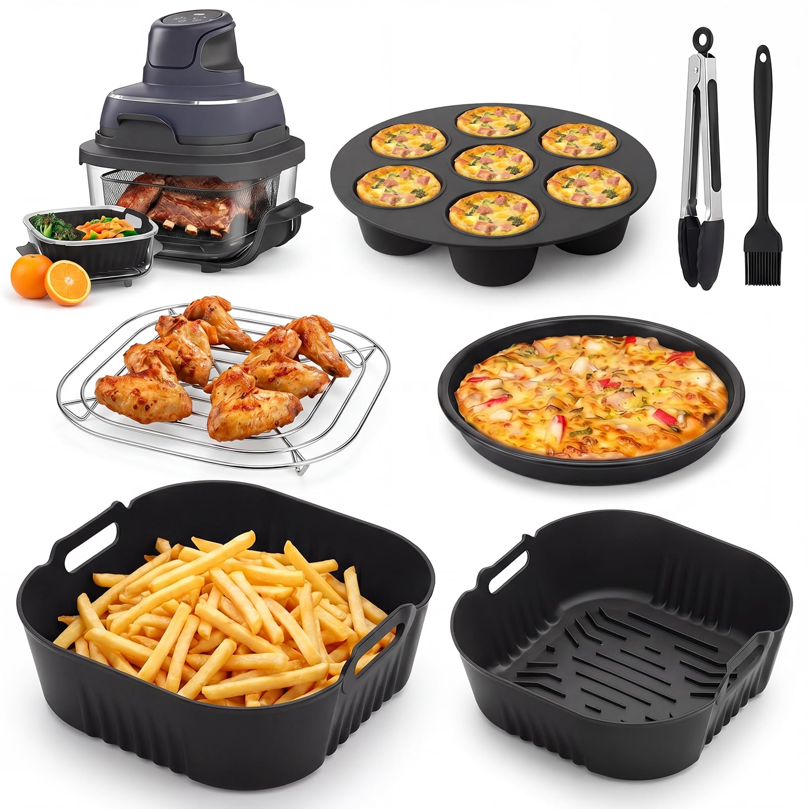 Air Fryer Accessories for Ninja Crispi Air Fryer 4QT&6Cup Glass Containers