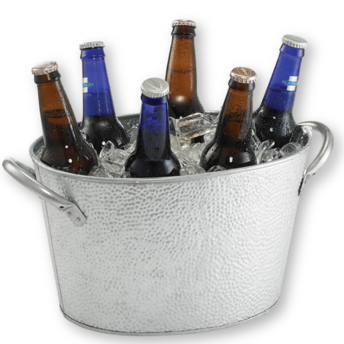Tablecraft Galvanized Collection Oval Beverage Tub, 15 X 8.6 X 7.4-Inch