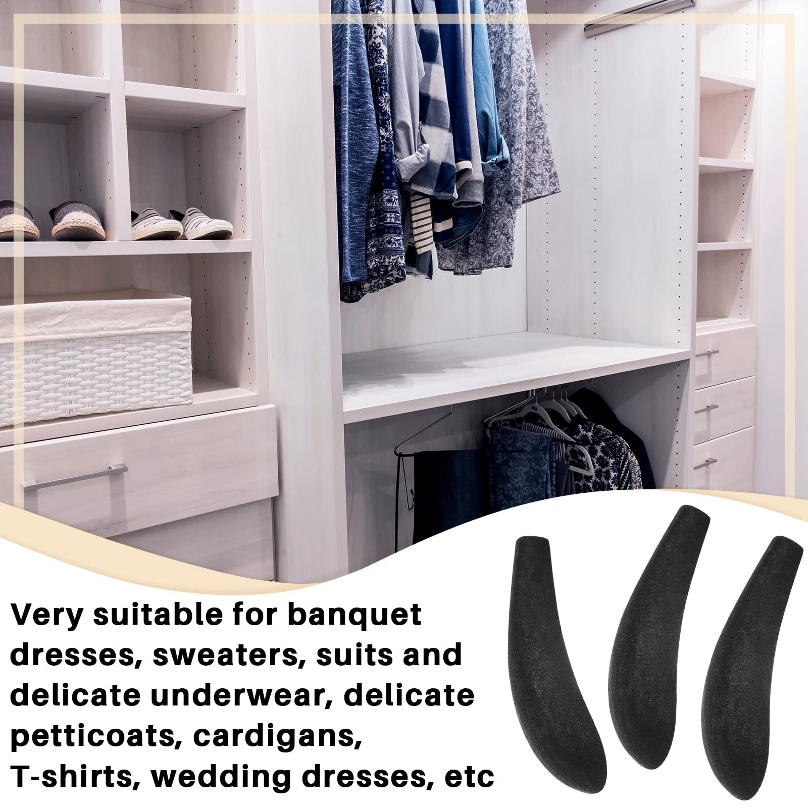 Velvet Hangers Shoulder Form Hanger Shoulder Shaper Black Hanger Pads Flocking And Plastic Hanger Shoulder Protectors For Velvet