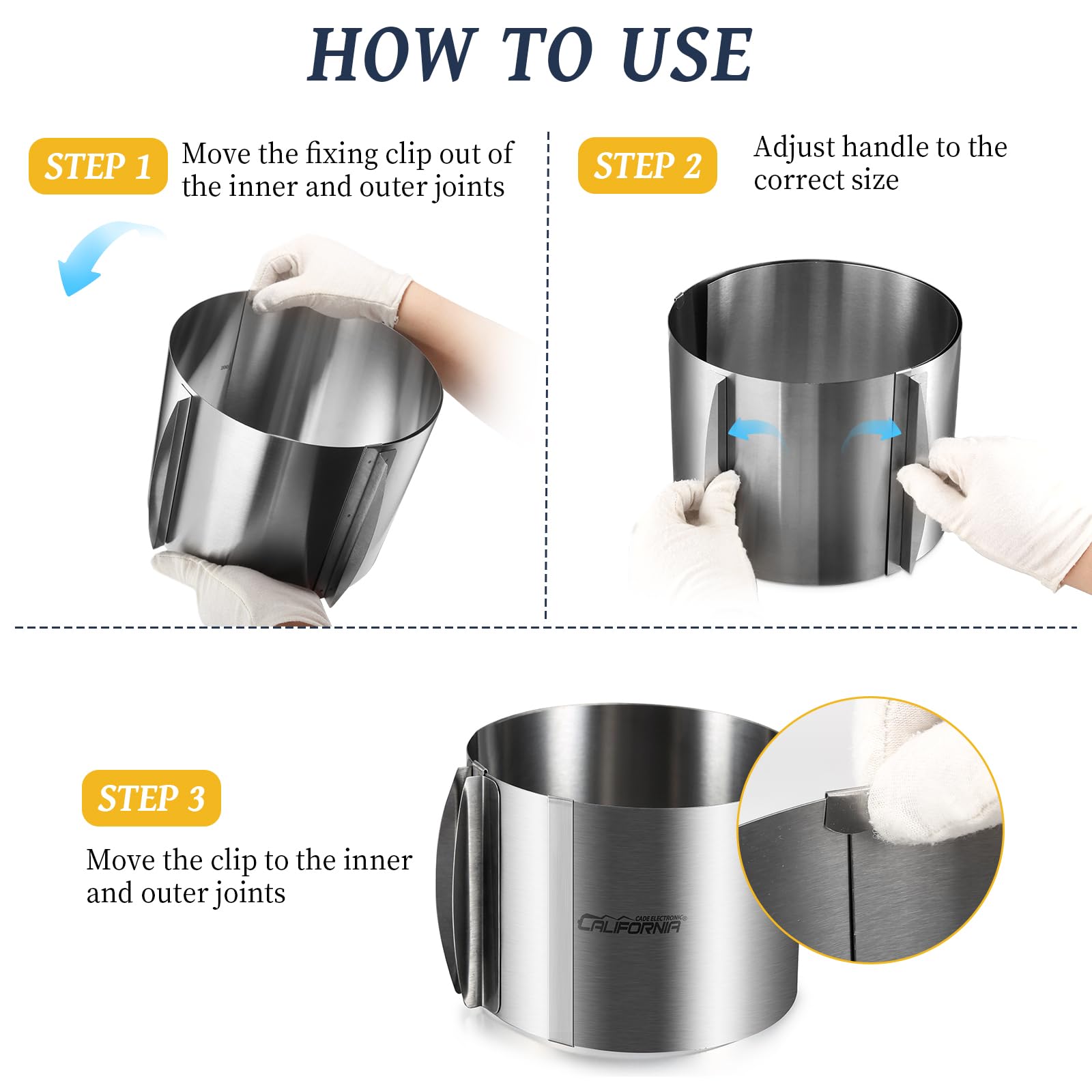 Cake Mold-Cake Ring-Adjustable Round Stainless Steel 6 To 12 Inch Cake Mold - Cake Baking Supplies