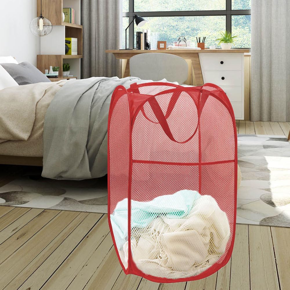Bud Pop Up Laundry Hamper, Collapsible Mesh Laundry Basket For Storage, Portable Foldable Clothes Hamper Storage Bin For Kids Ro