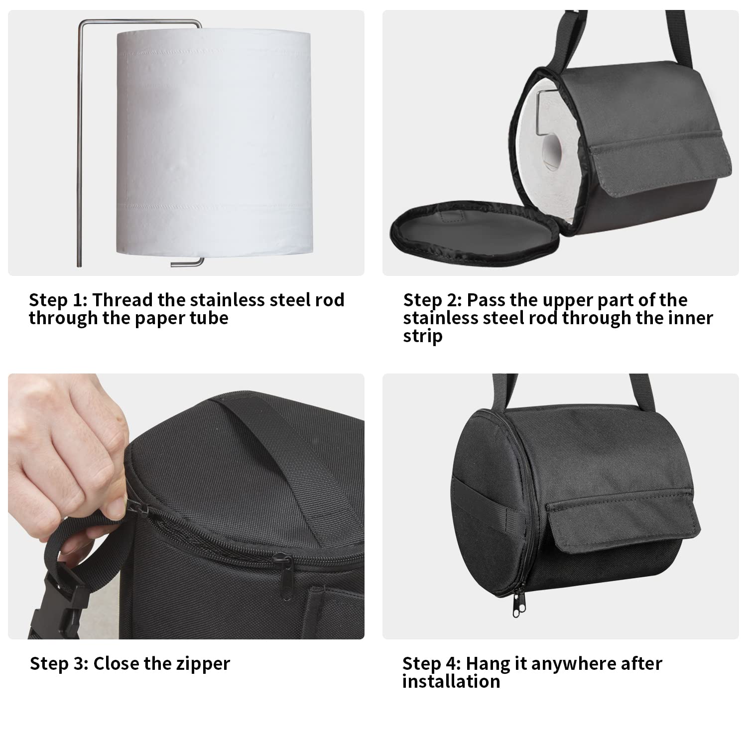 Yujhon Hanging Camping Toilet Paper Holder Kitchen Waterproof Paper Towel Holder Organizer Car Bathroom Toilet Paper Protector F