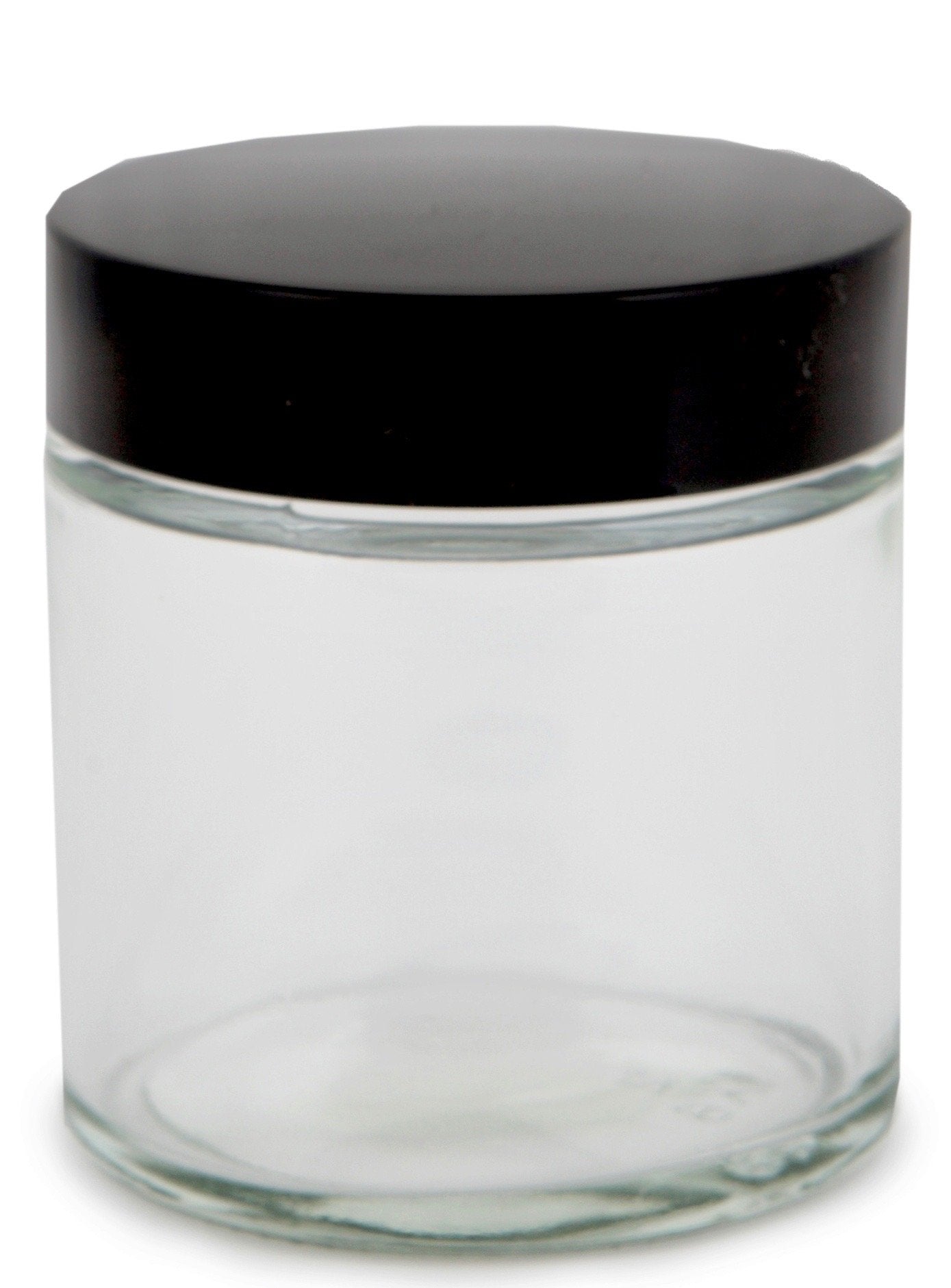 Vivaplex, 12, Clear, 4 Oz, Round Glass Jars, With Inner Liners And Black Lids