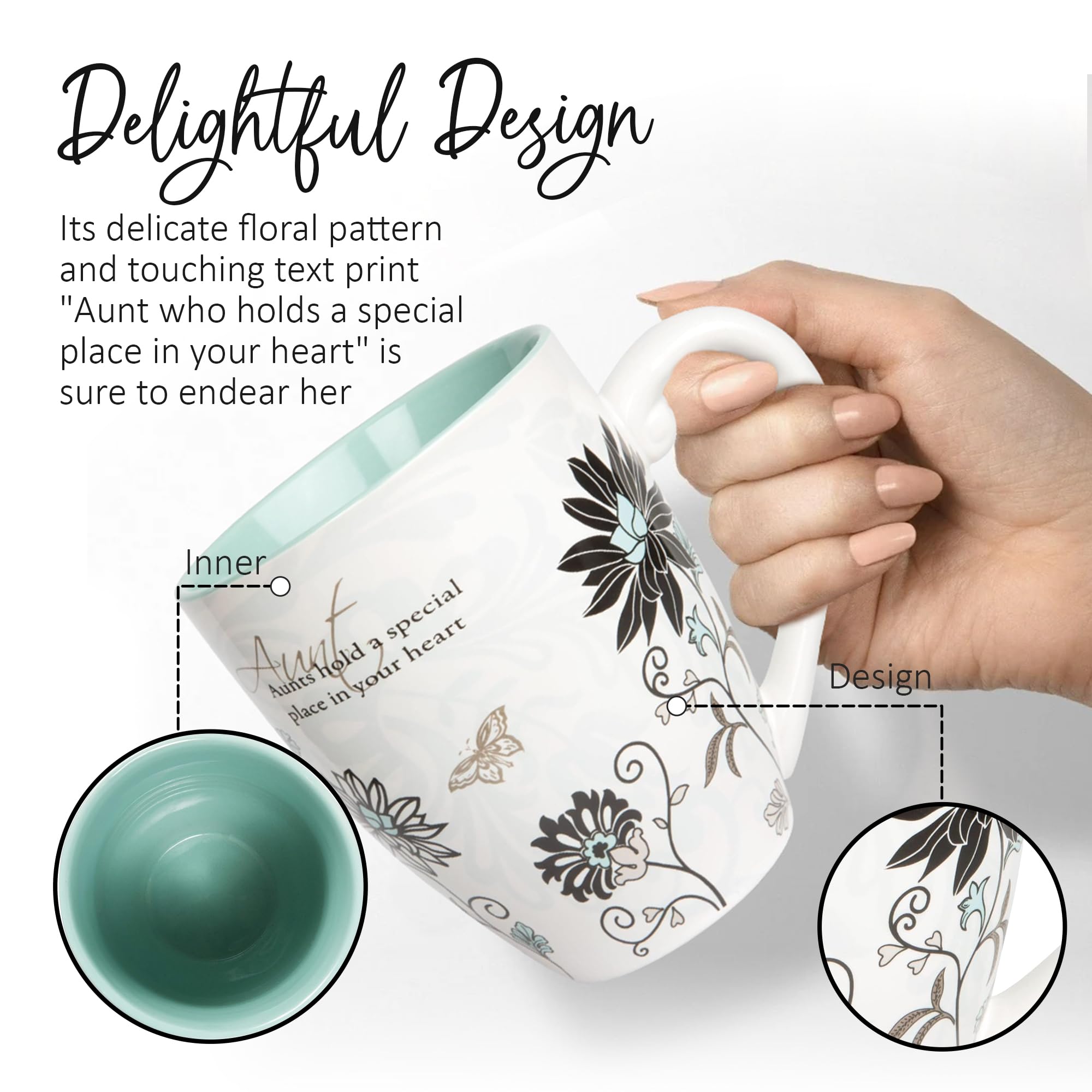Pavilion Aunt Coffee Mugs - Mark My Words Auntie Mug With ''Aunts Hold A Special Place In Your Heart'' Text Design - Ceramic Cof