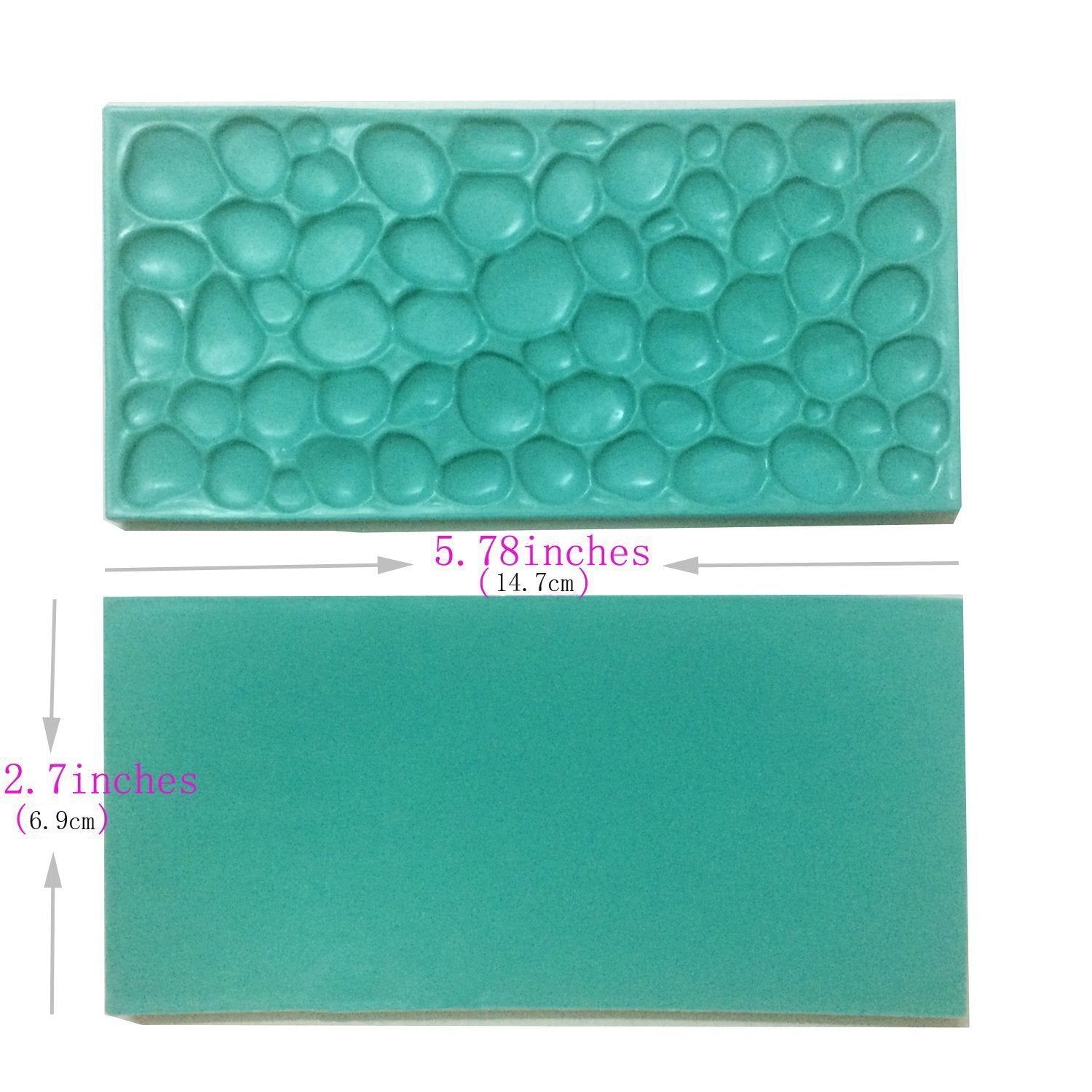 Fondant Impression Mat Set - Cobblestone & Stone Wall Design Sugarcraft Decorating Tool Gumpaste Embosser For Cup Cake Top Decor