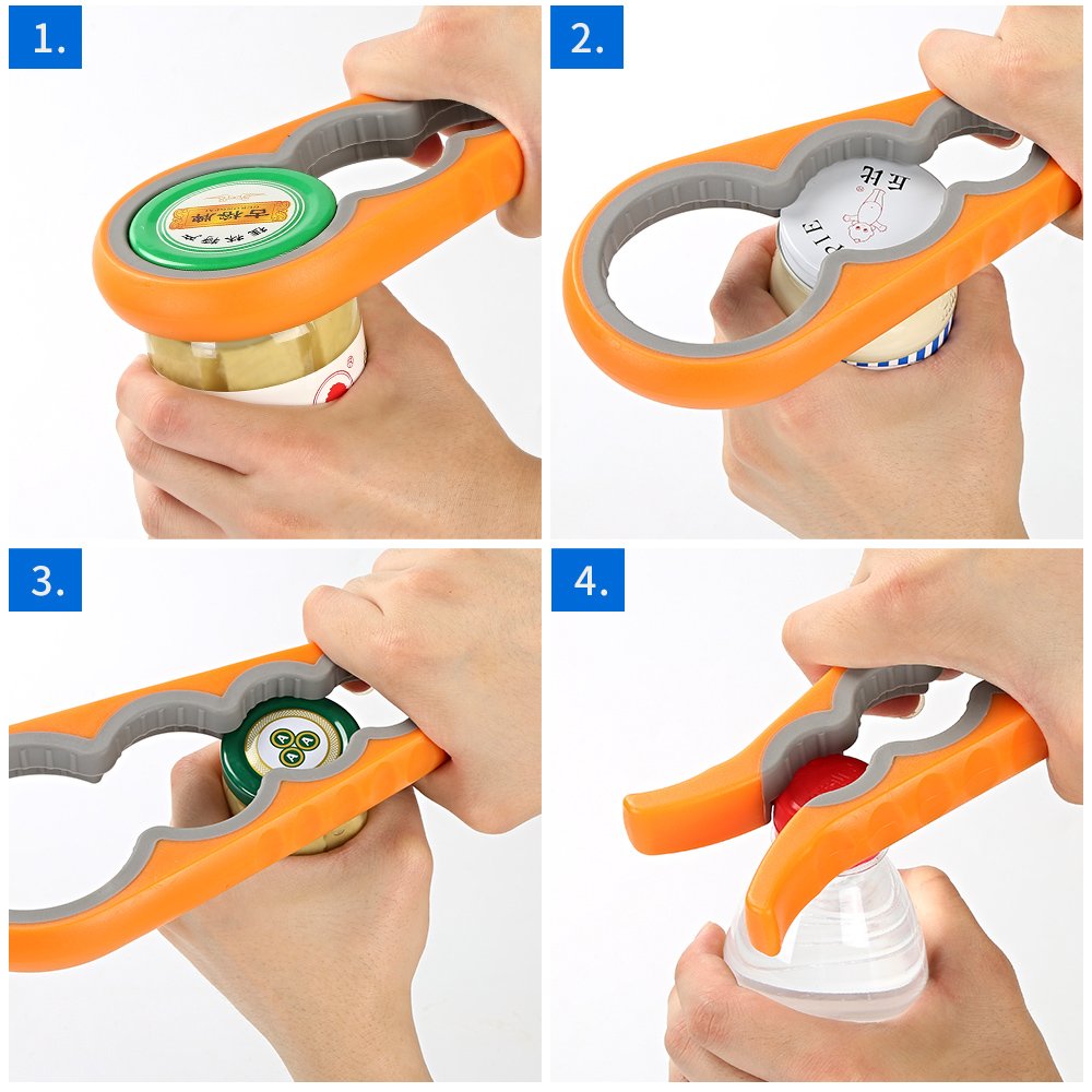 Jar Opener And Bottle Opener For Weak Hands Arthritis Elderly And Children,Non-Slip Jar Opener Grip Get Lids Off With Ease (Oran
