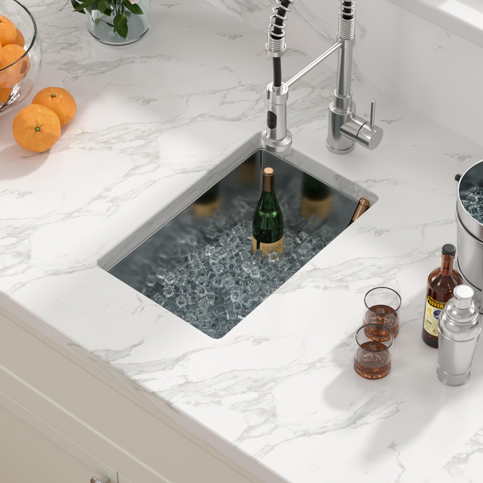 Sarlai Bar Sink Undermount - 12X18X8 Bar Prep Kitchen Sink 16 Gauge 8 Inch Stainless Steel Sink Single Bowl Deep Rv Camper Outdo