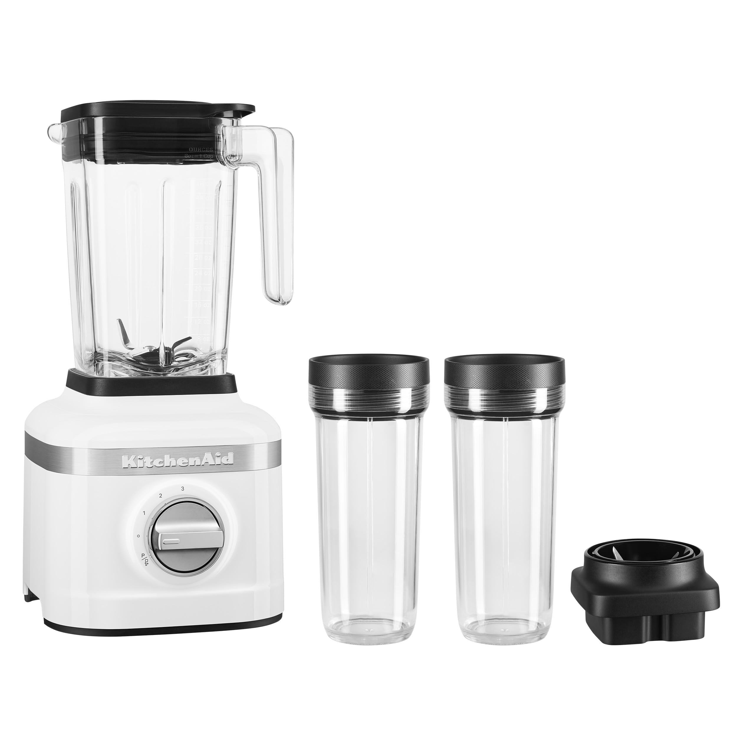 Kitchenaid K150 3 Speed Ice Crushing Blender With 2 Personal Blender Jars - Ksb1332Y - White, 48 Oz