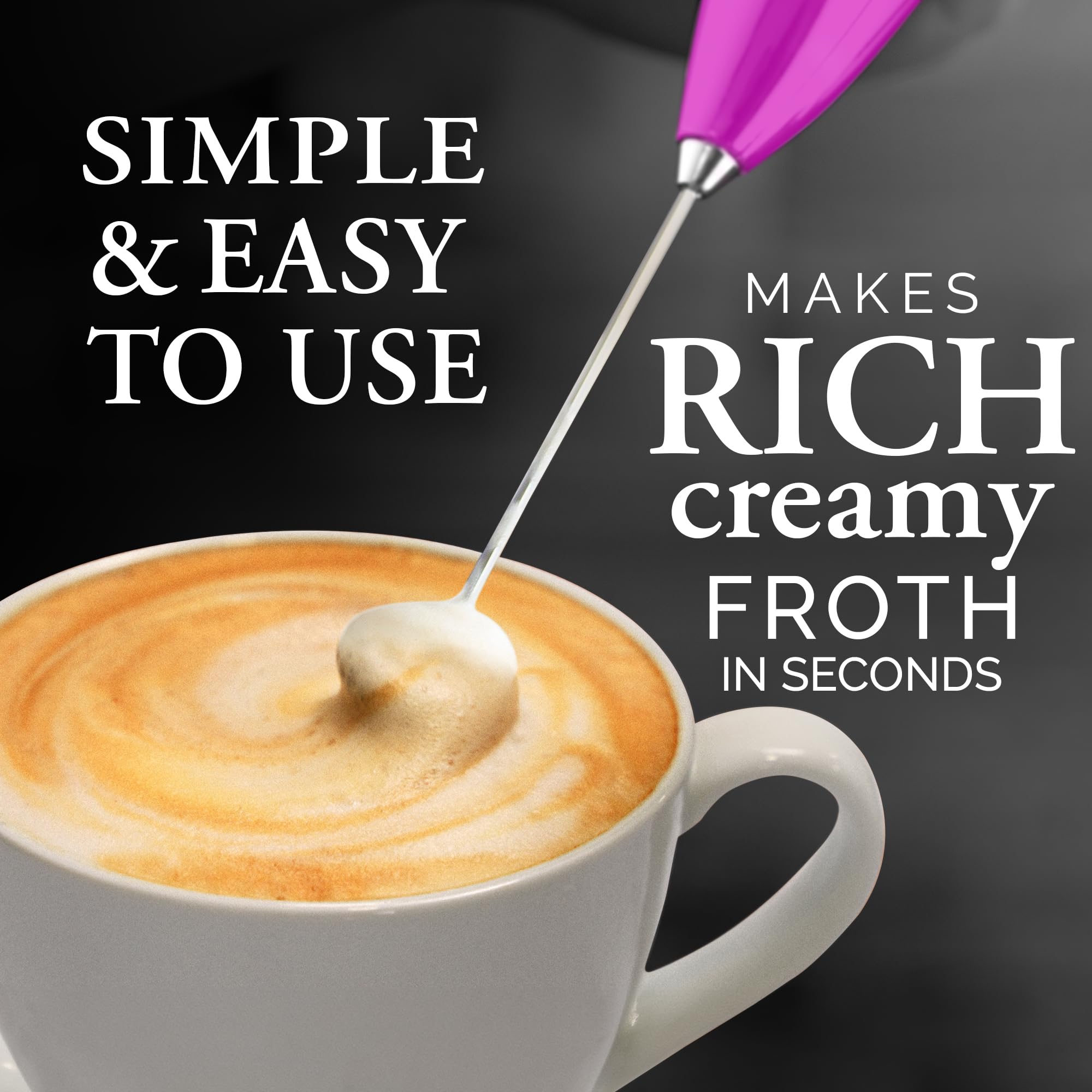 Zulay Executive Series Ultra Premium Gift Milk Frother For Coffee With Deluxe, Radiant Finish - Coffee Frother Handheld Foam Mak