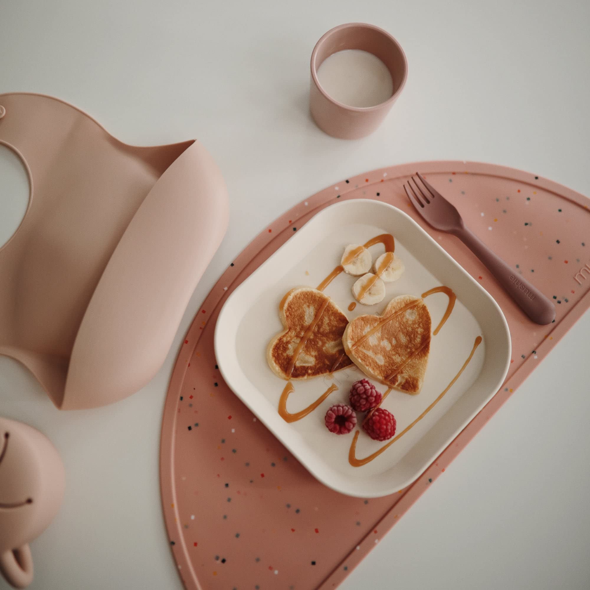 mushie Round Dinnerware Bowls for Kids | Made in Denmark  Set of 2 (Soft Lilac)