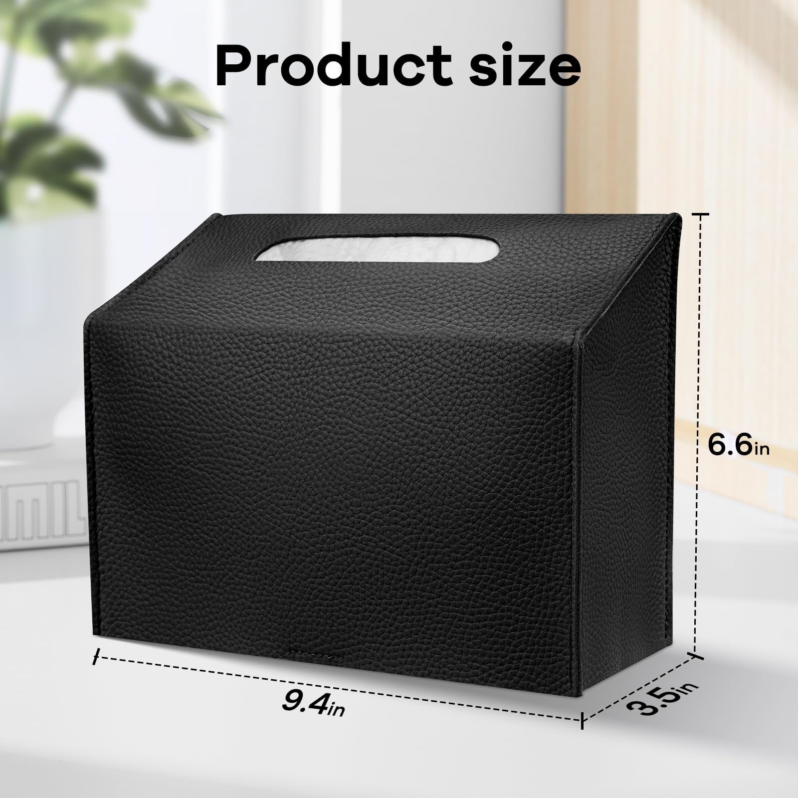 Tissue Box Cover Holder Compatible With Kleenex Disposable Paper Hand Towels, Leather Paper Towel Dispenser For Tabletop, Bathro