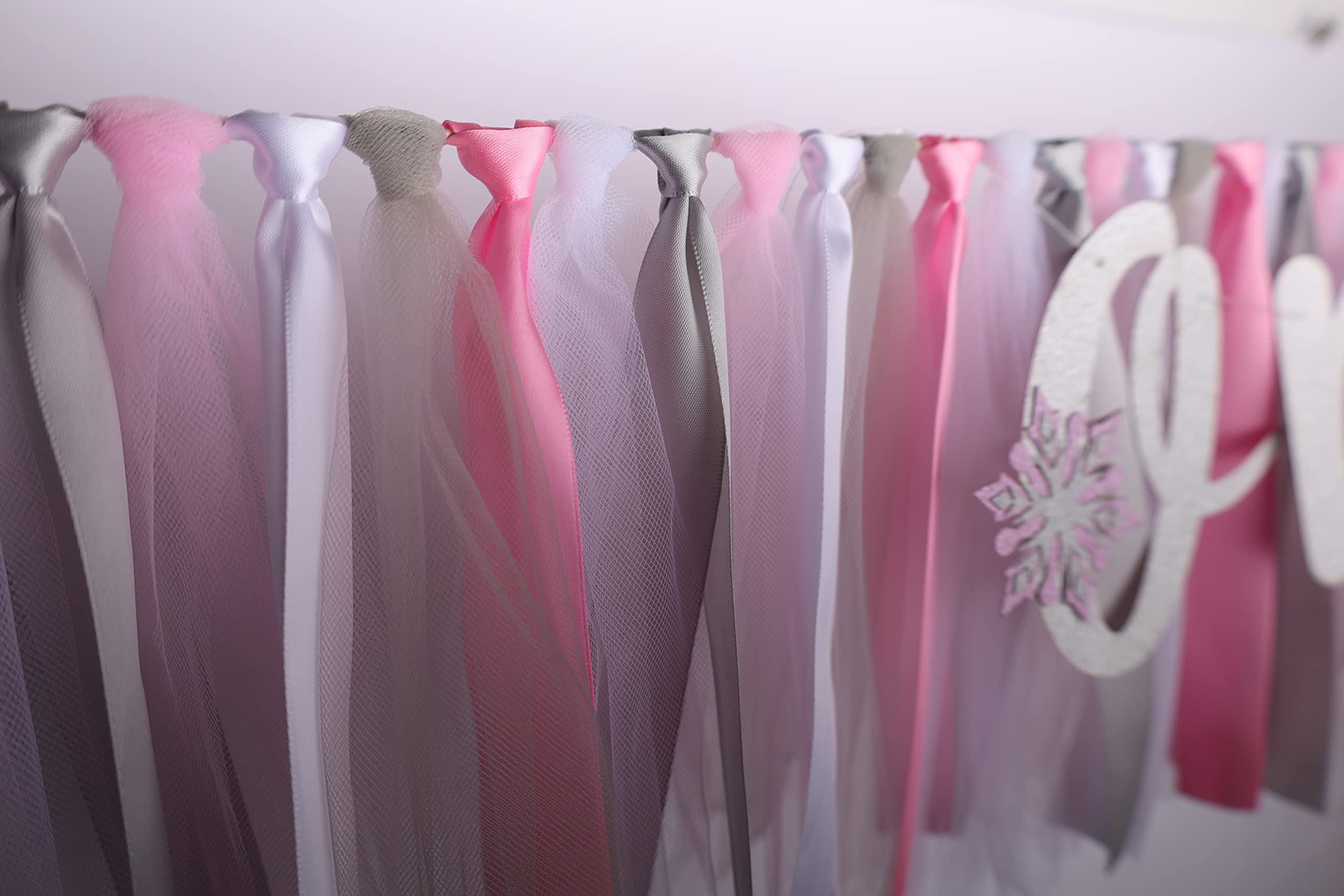 Winter Onederland 1St Birthday Highchair Banner - First Birthday Banner Photo Props, Pink Silver White, High Chair Garland Handm