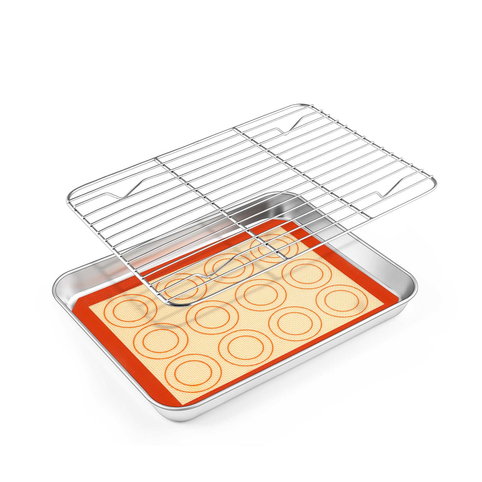 TeamFar Toaster Oven Pan, 10.5 x 8 x 1, Stainless Steel Baking Pan Tray