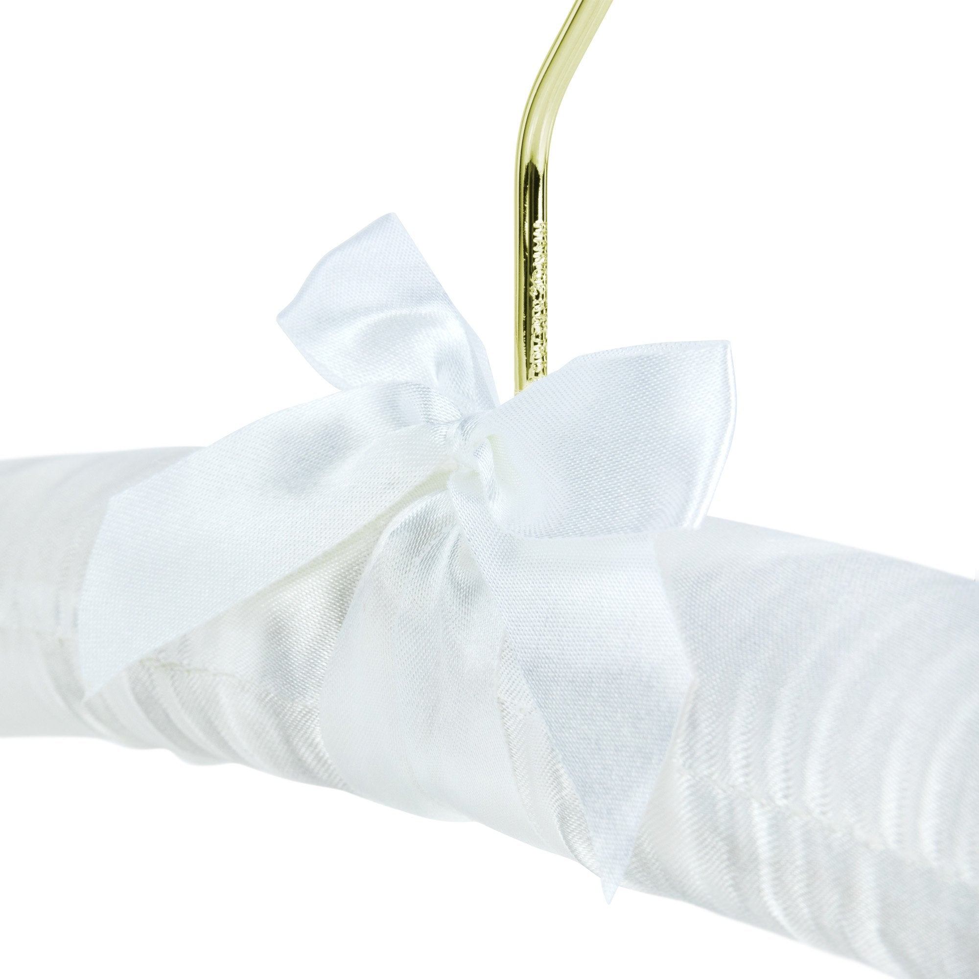 Hangerworld 5 Pack Of White Satin Padded Hangers, 17Inch Bridesmaid Bridal Bride Hanger For Wedding
